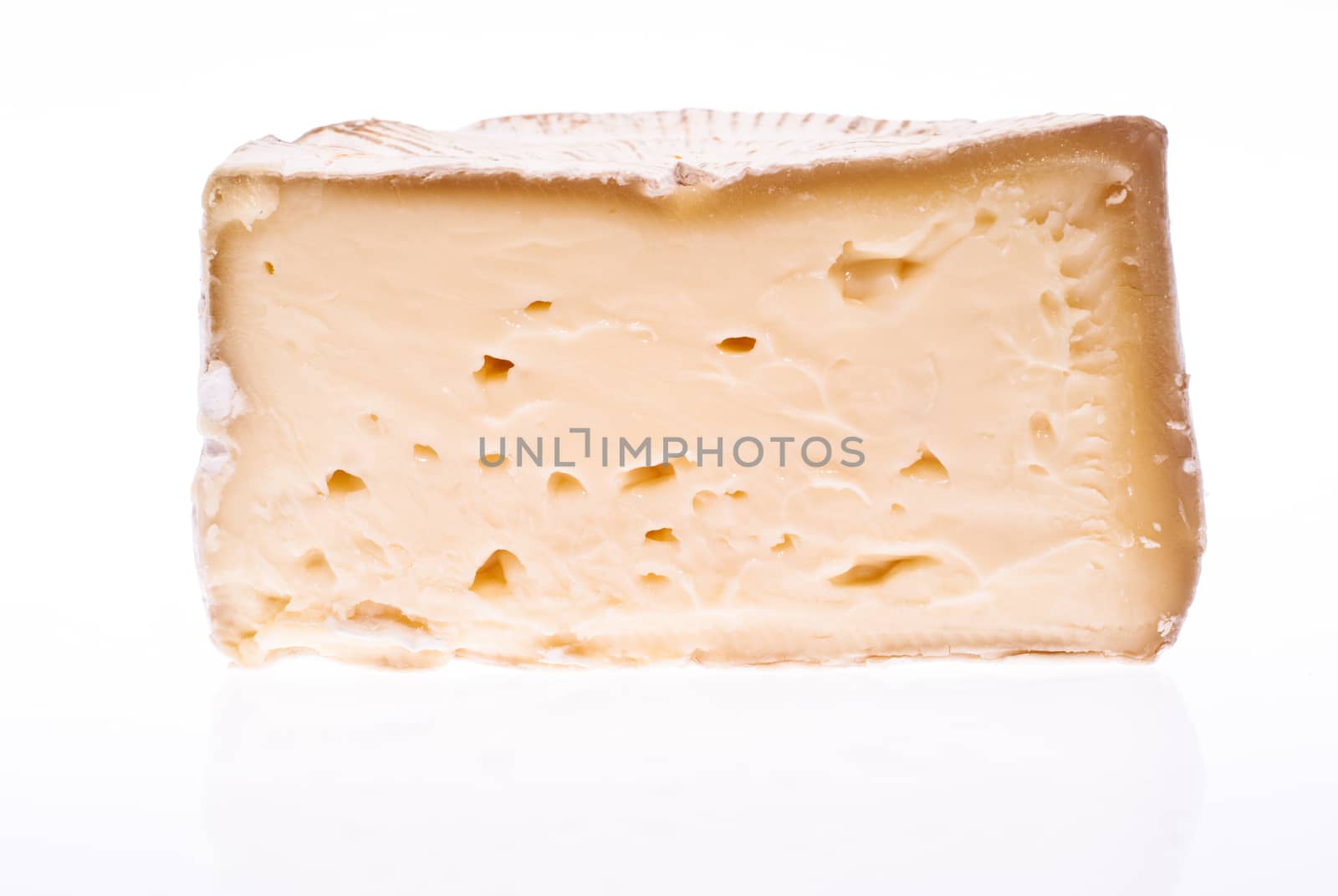 Soft cheese isolated on a white background