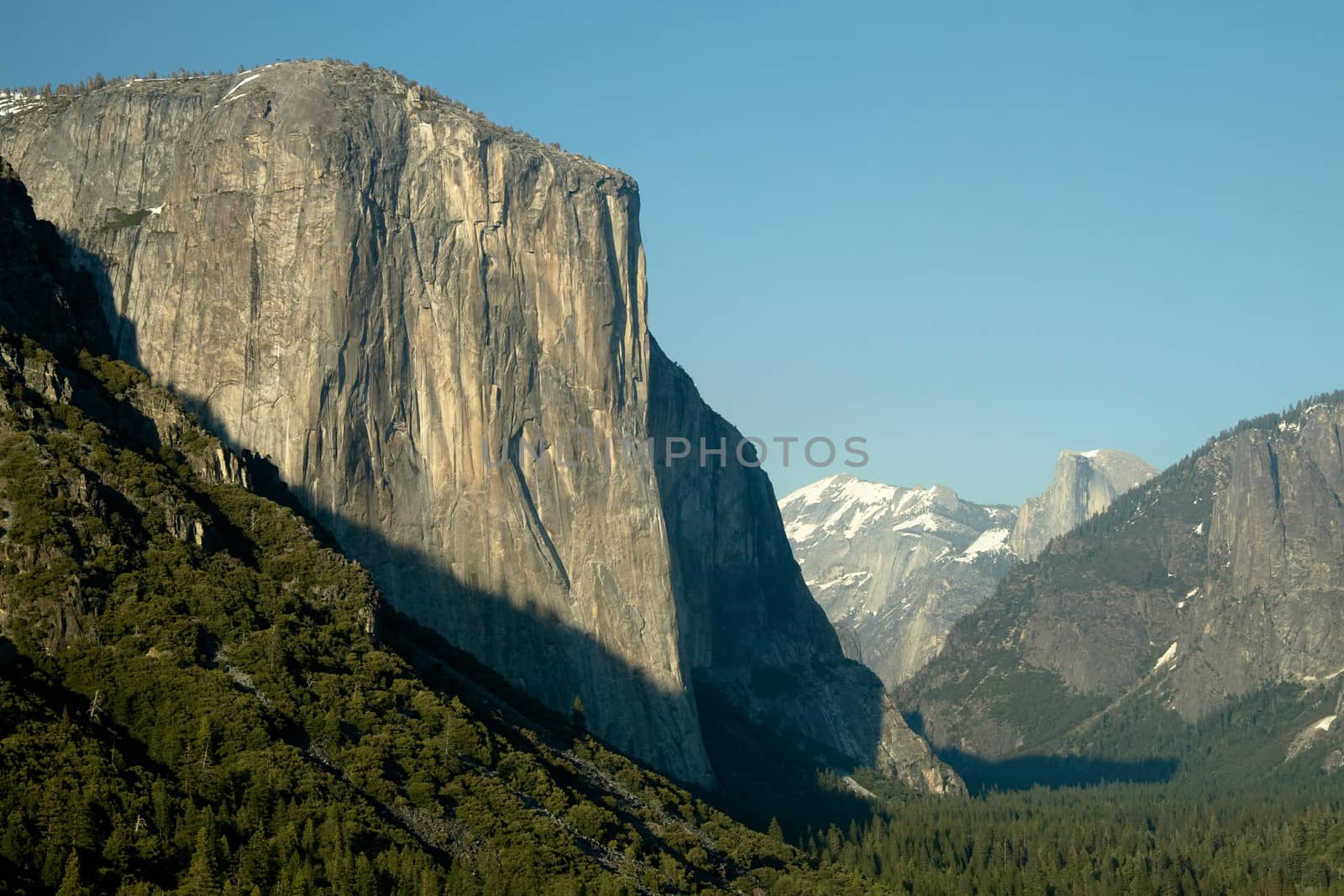 Rock formations in a valley, El Capitan, Yosemite Valley, Yosemite National Park, California, USA