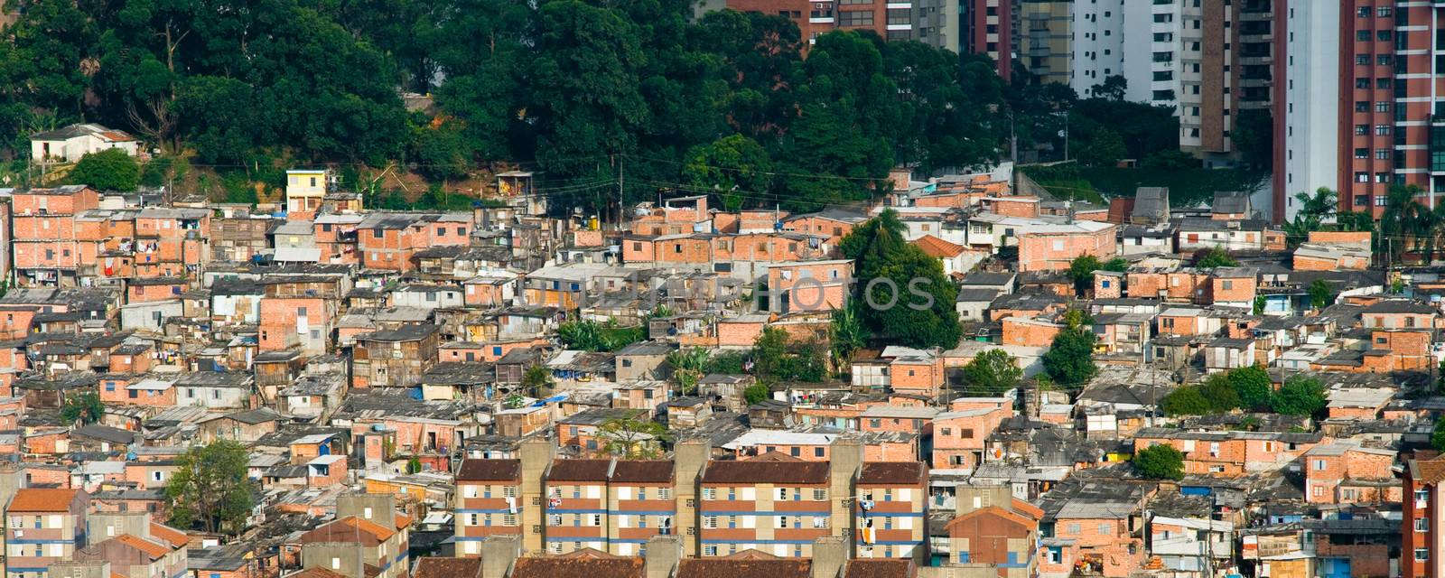 Aerial view of houses in a town, Morumbi, Sao Paulo, Brazil