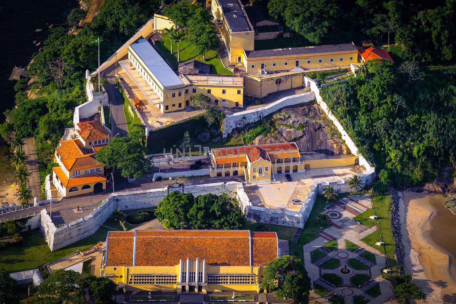 Aerial view of the Fort of St. John, Guanabara Bay, Rio De Janeiro, Brazil