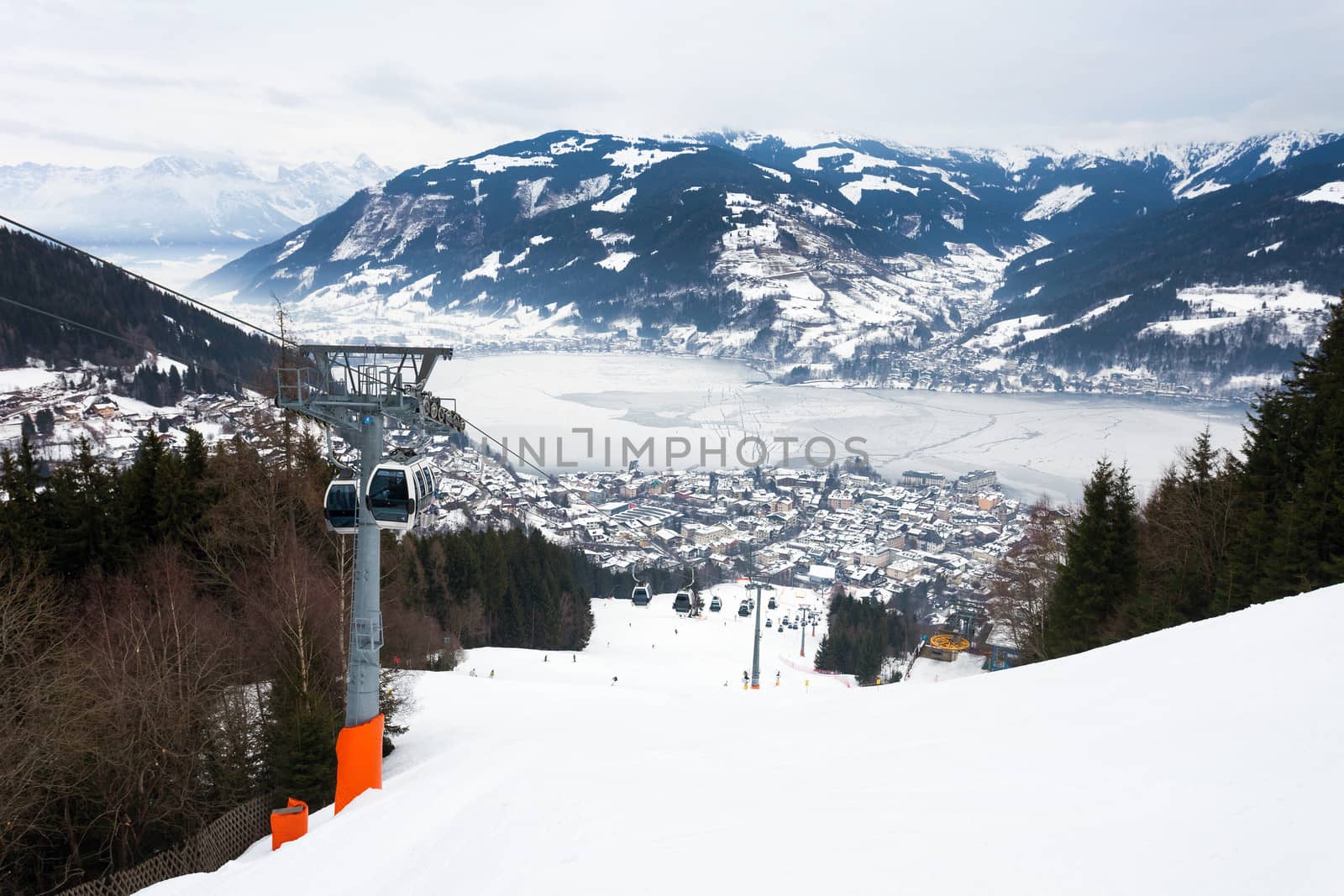 Cable car going to Schmitten ski resort in Zell Am See, Austria