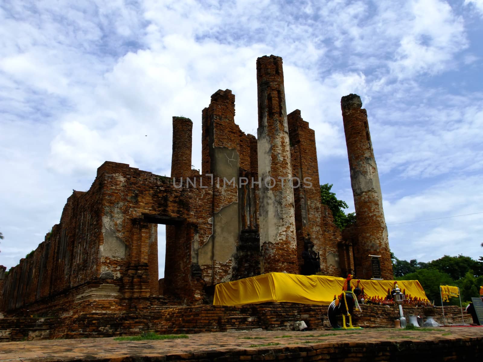 An ancient buddhist vihara in Ayutthaya in Thailand.
