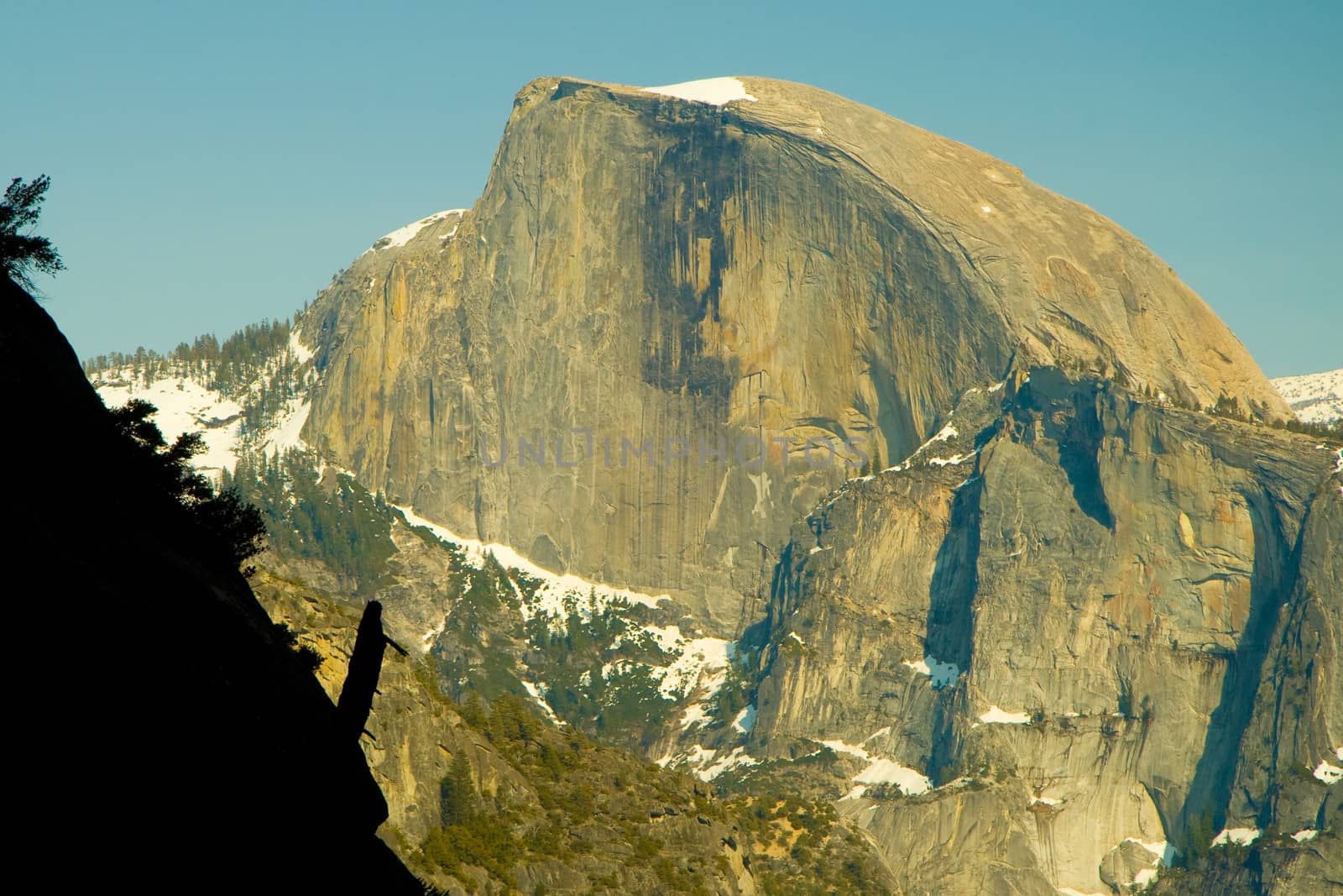 Rock formations in a valley, Half Dome, Yosemite Valley, Yosemite National Park, California, USA