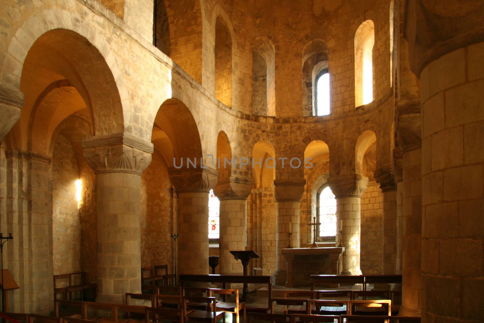 Interior of old stone church by CelsoDiniz