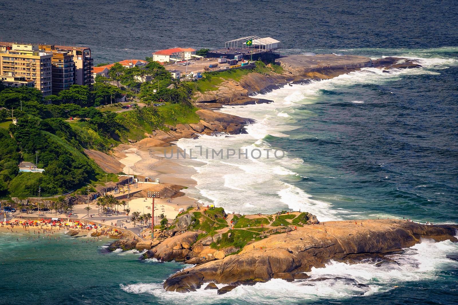 Aerial view of Ipanema Beach, Rio De Janeiro, Brazil