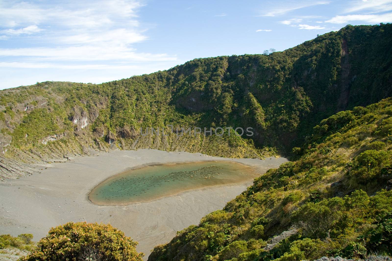 Scenic view of Irazu volcano caldera, Costa Rica.