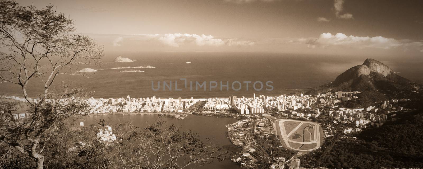 High angle view of Hipodromo da Gavea in Rio de Janeiro, Brazil