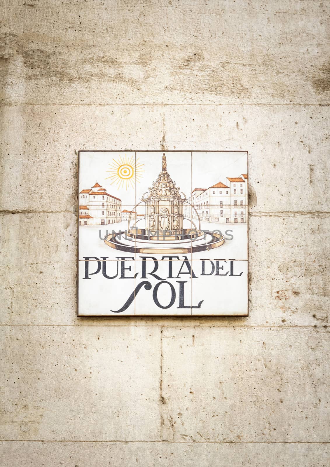 Puerta del Sol sign in Madrid, Spain by doble.d