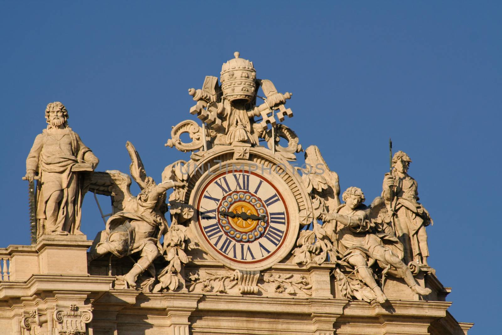 Low angle view of statues at St. Peter's Square, Vatican City, Rome, Rome Province, Lazio, Italy