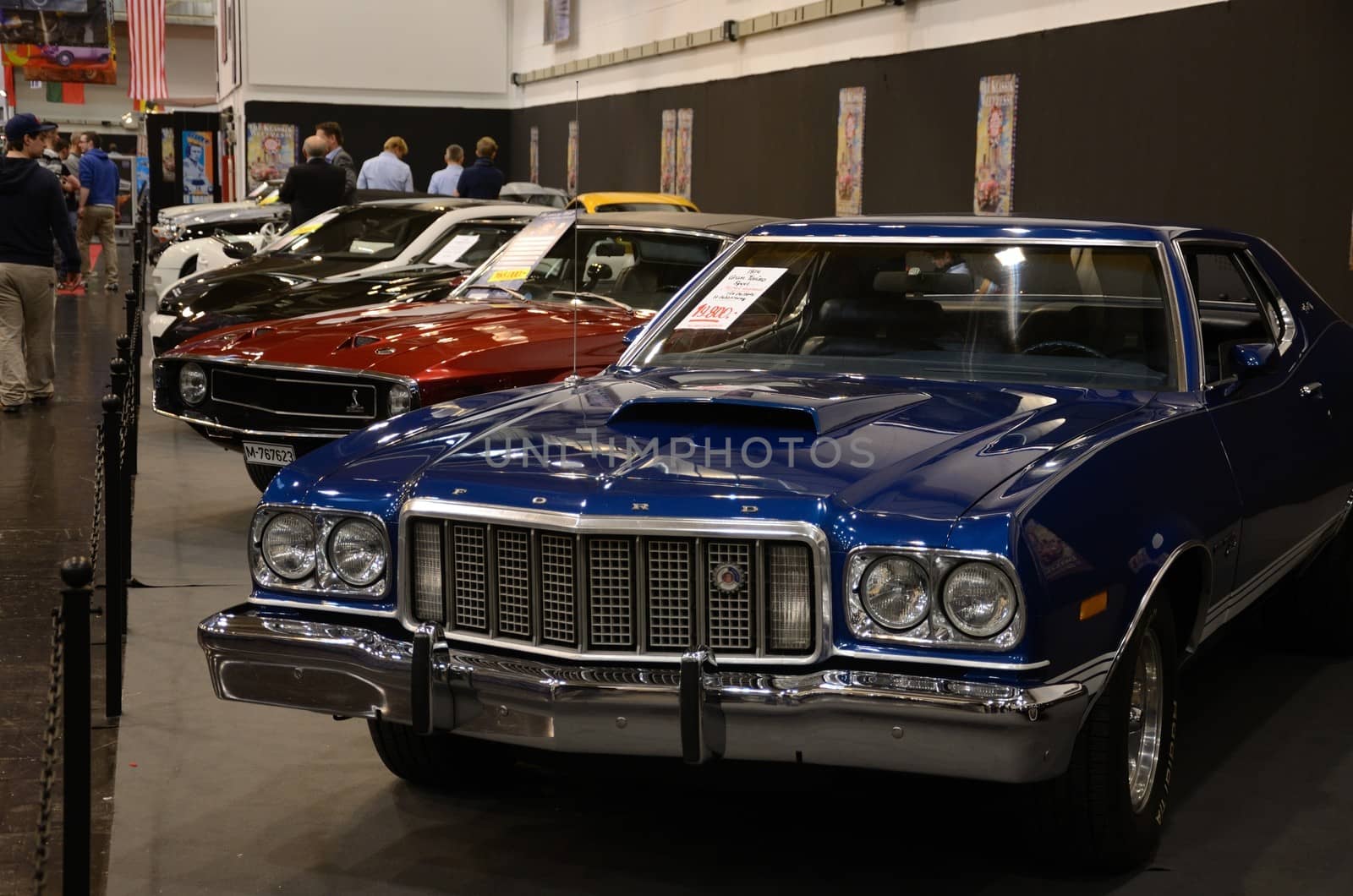 ESSEN, GERMANY - December 8: Ford Gran Torino Sport and other classic cars during Essen Motor Show in Germany, on December 8, 2013.
