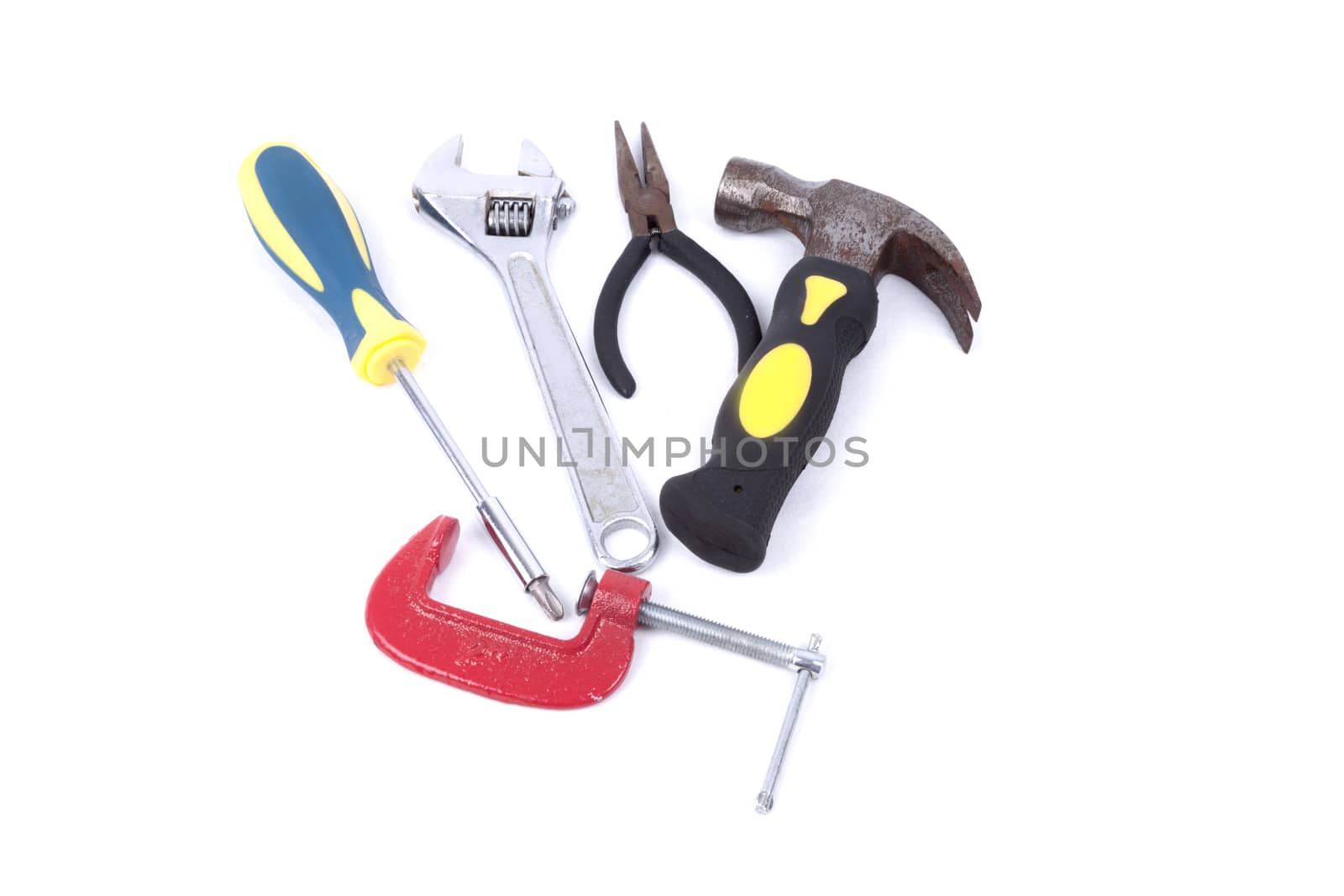 Set of tools isolated  on a white background