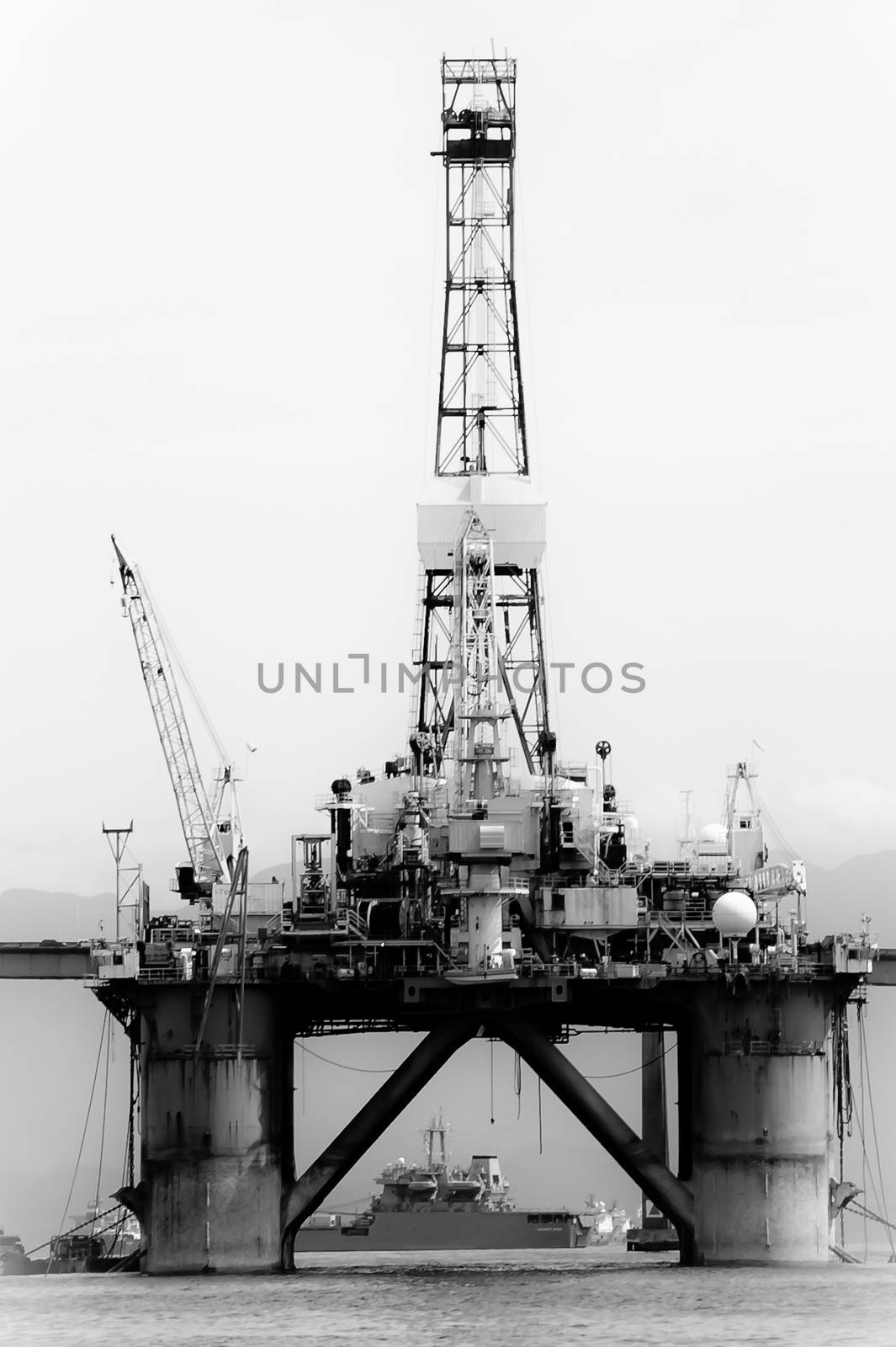 Petroleum platform on the Guanabara bay in the city of Rio de Janeiro, Brazil