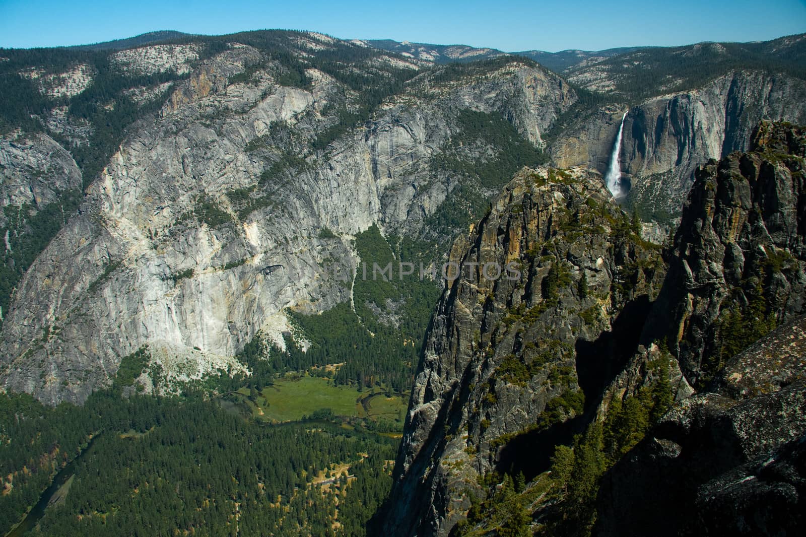 Rock formations in a valley, Taft Point, Yosemite Valley, Yosemite National Park, California, USA