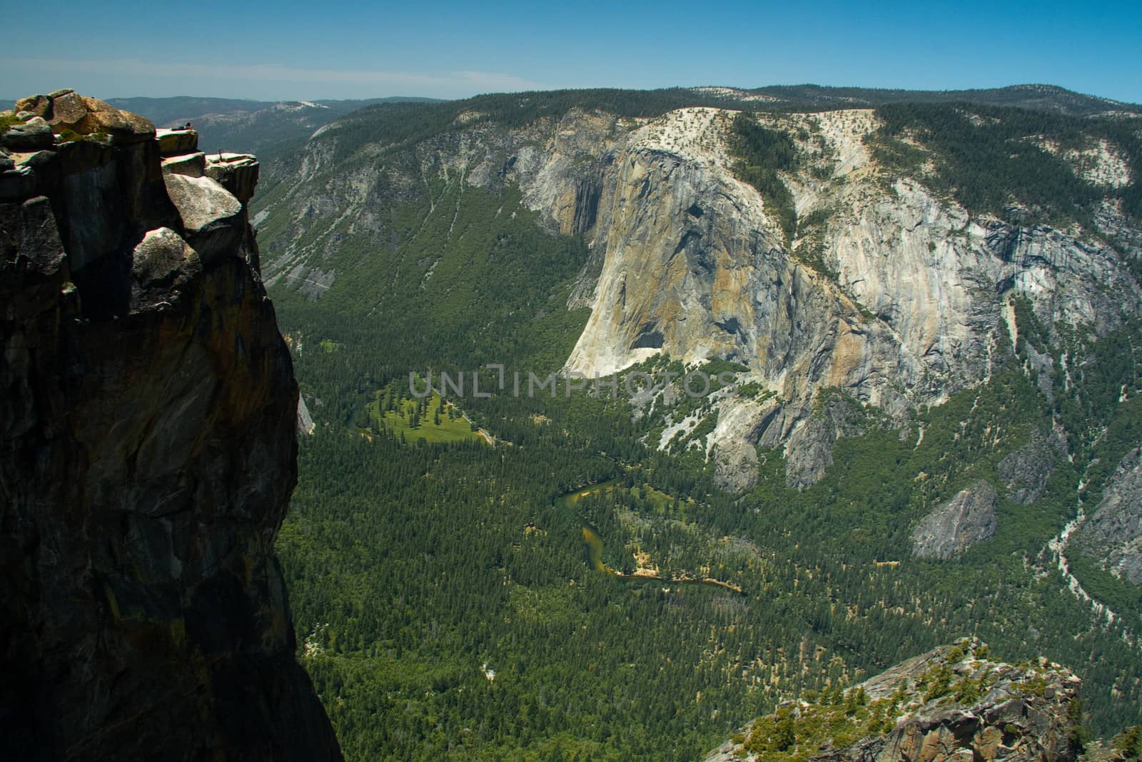 Rock formations in a valley, Taft Point, Yosemite Valley, Yosemite National Park, California, USA