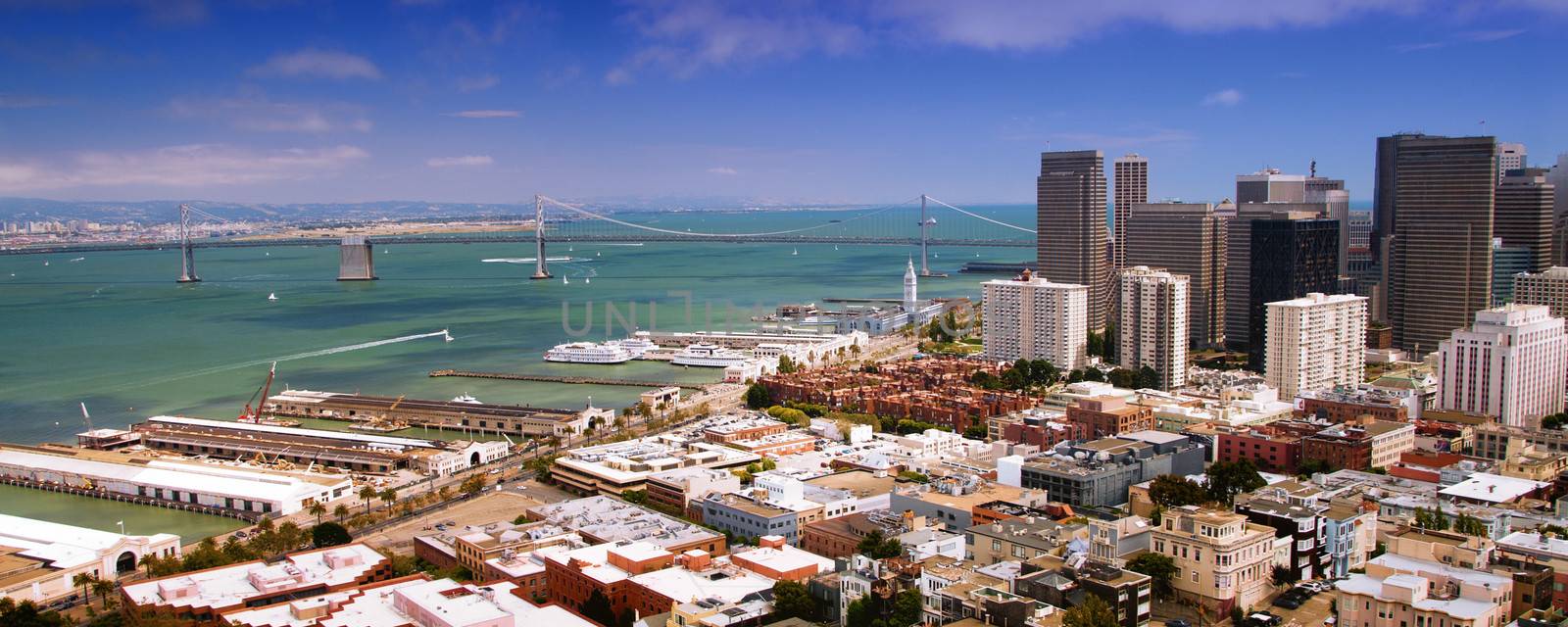 San Francisco Ferry Building on the bay, San Francisco Bay, San Francisco, California, USA