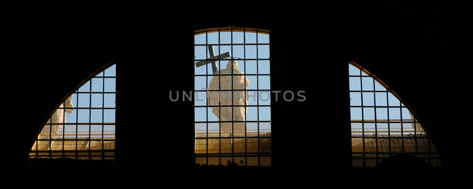 Statue of Jesus Christ viewed from a basilica by CelsoDiniz