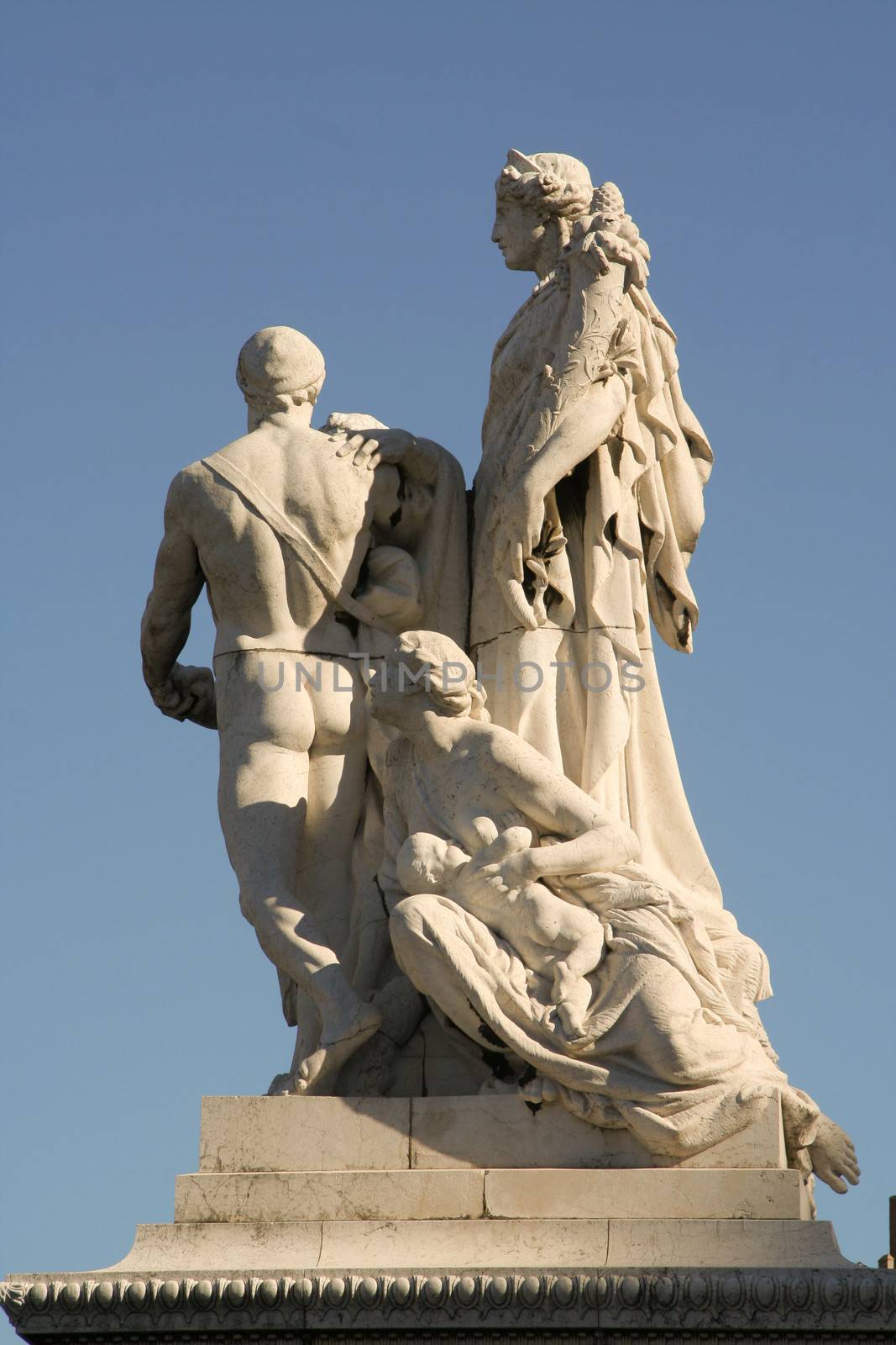 Low angle view of statues at Vittorio Emanuele Monument, Rome, Lazio, Italy
