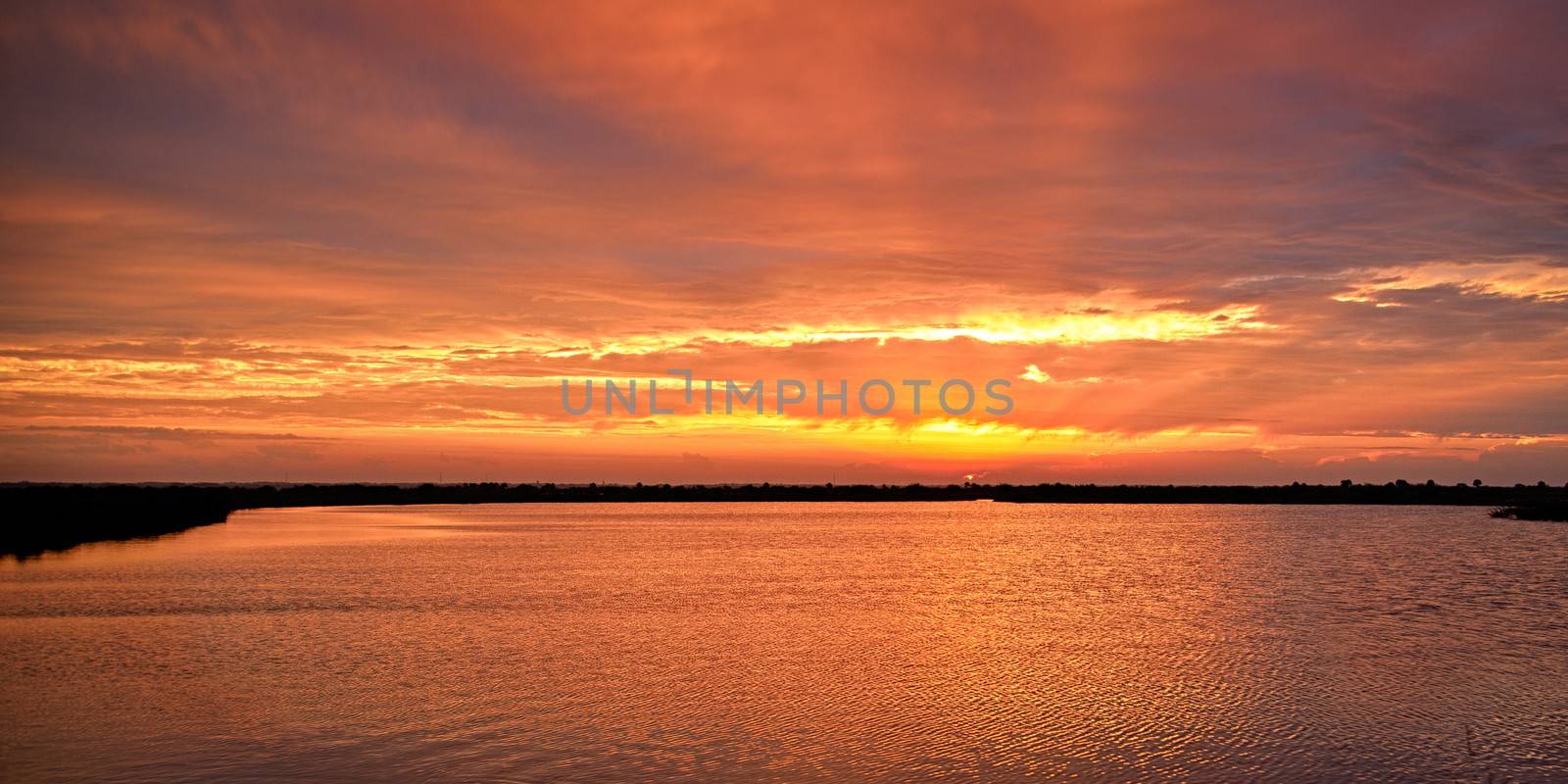 Sunset over the Atlantic ocean, Merritt Island, Brevard County, Florida, USA