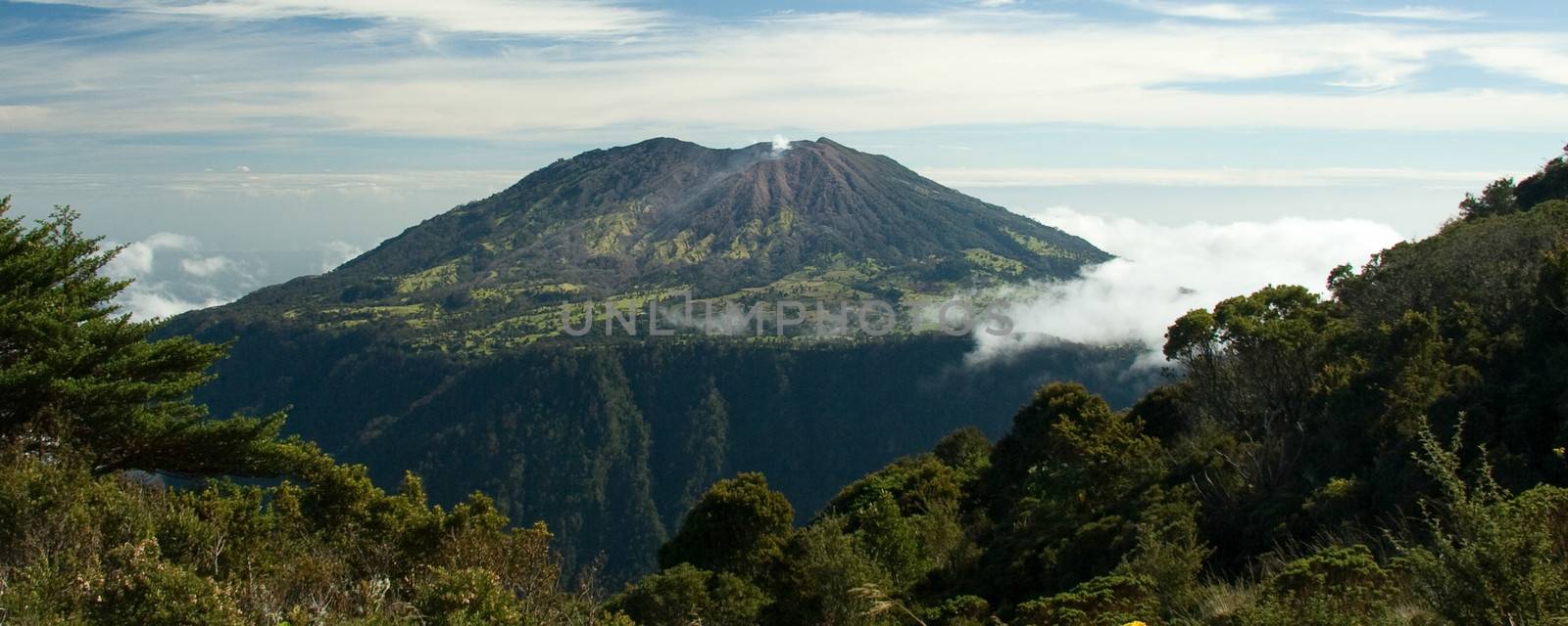 The Turrialba Volcano seen from behind the Iraz�� Volcano in Costa Rica.