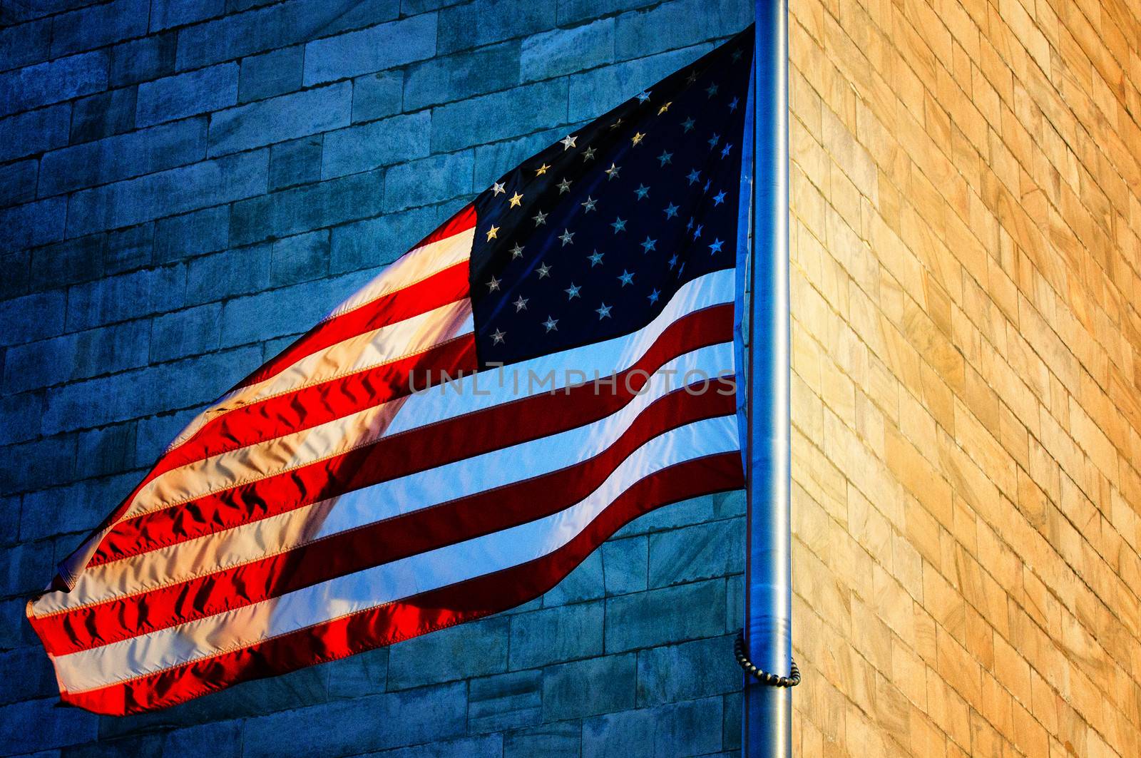 Washington Monument and American Flag by CelsoDiniz