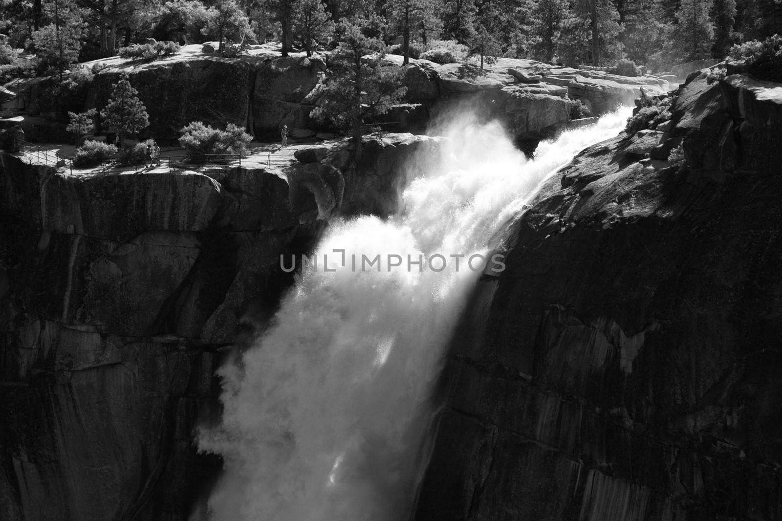 Water falling from rocks in a valley, Nevada Fall, Half Dome, Yosemite Valley, Yosemite National Park, California, USA