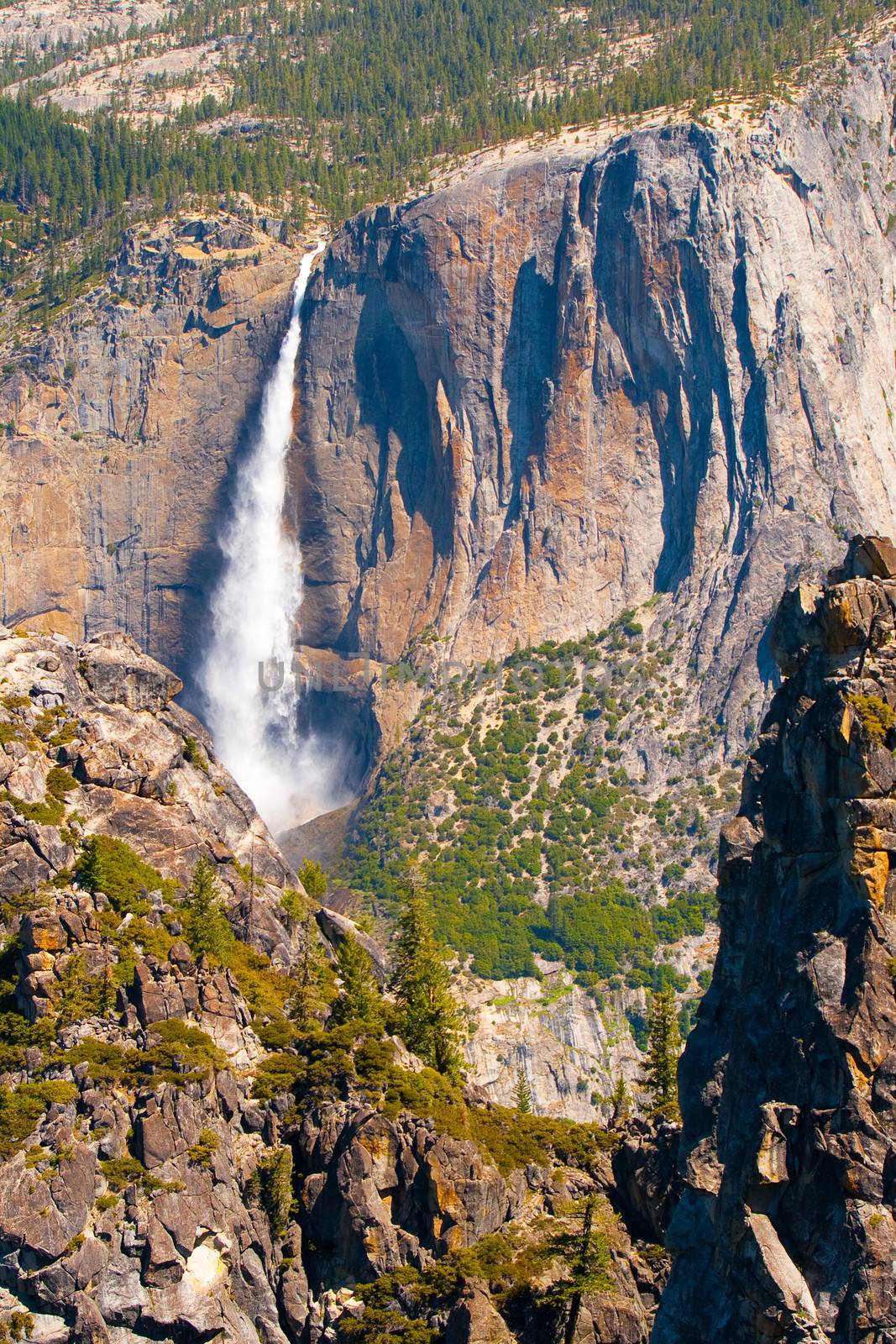 Waterfall in a valley, Taft Point, Yosemite Valley, Yosemite National Park, California, USA