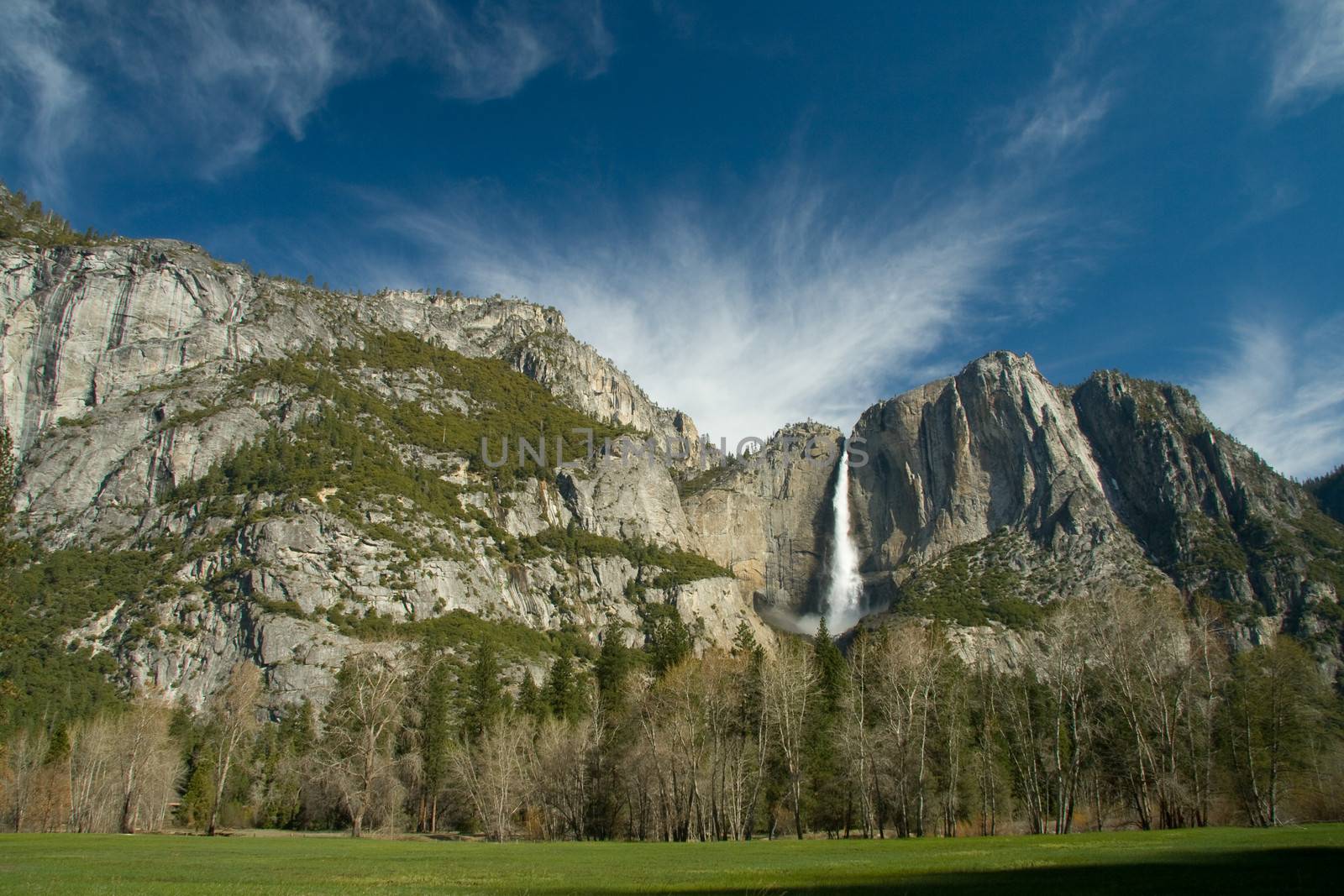 Water falling from rocks, Yosemite Falls, Yosemite Valley, Yosemite National Park, California, USA