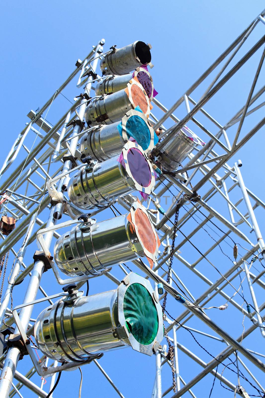 Stage lights at an outdoor concert