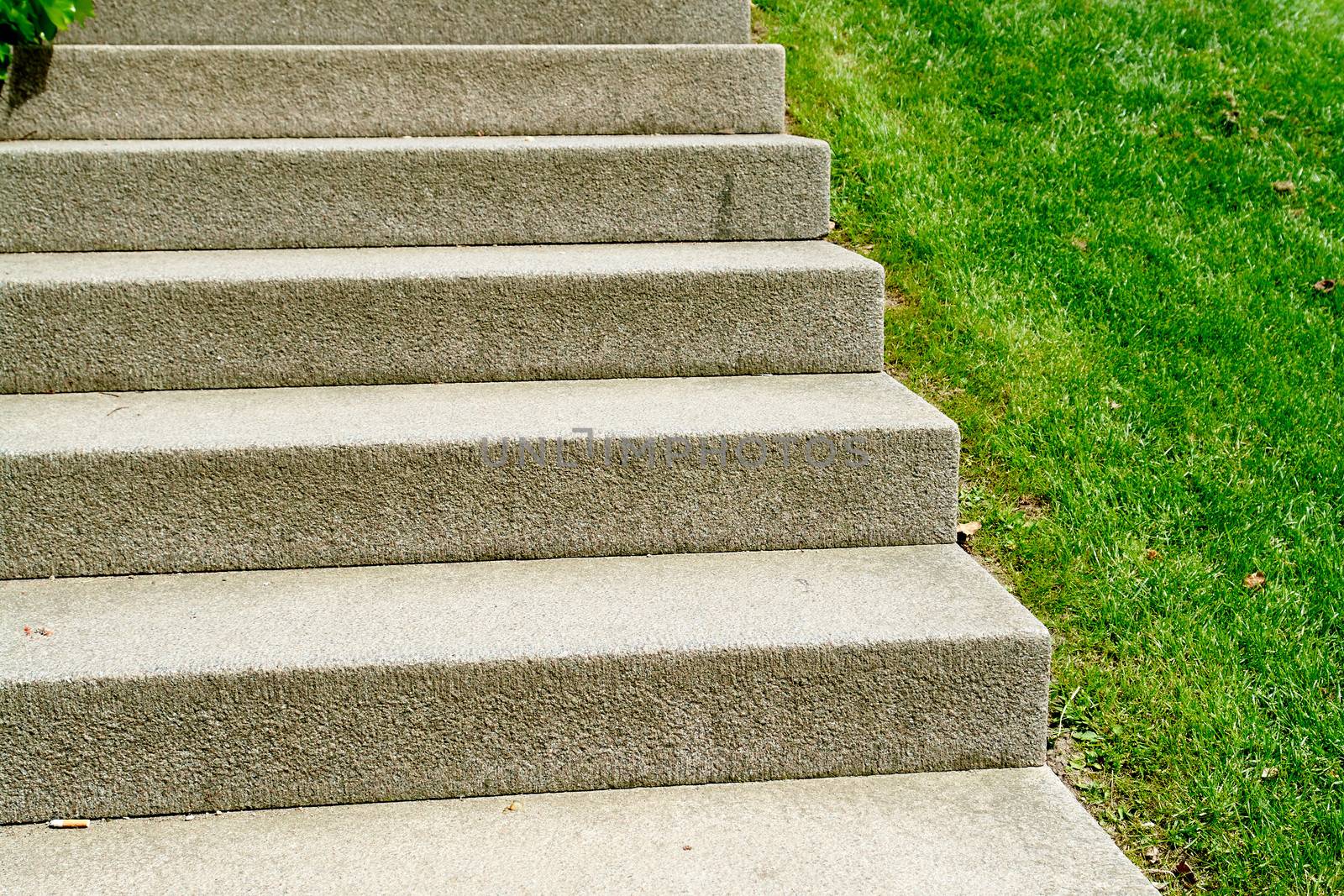 Details of stone stairs staircase in a garden garden                               