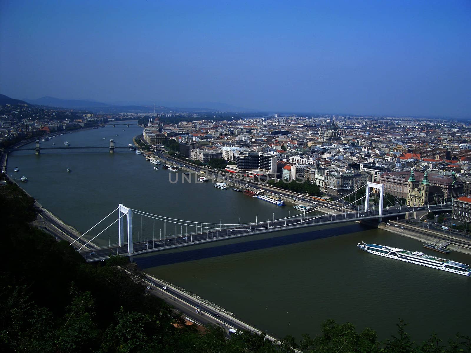 Panoramic view of Budapest and the Danube River, Hungary by marcorubino