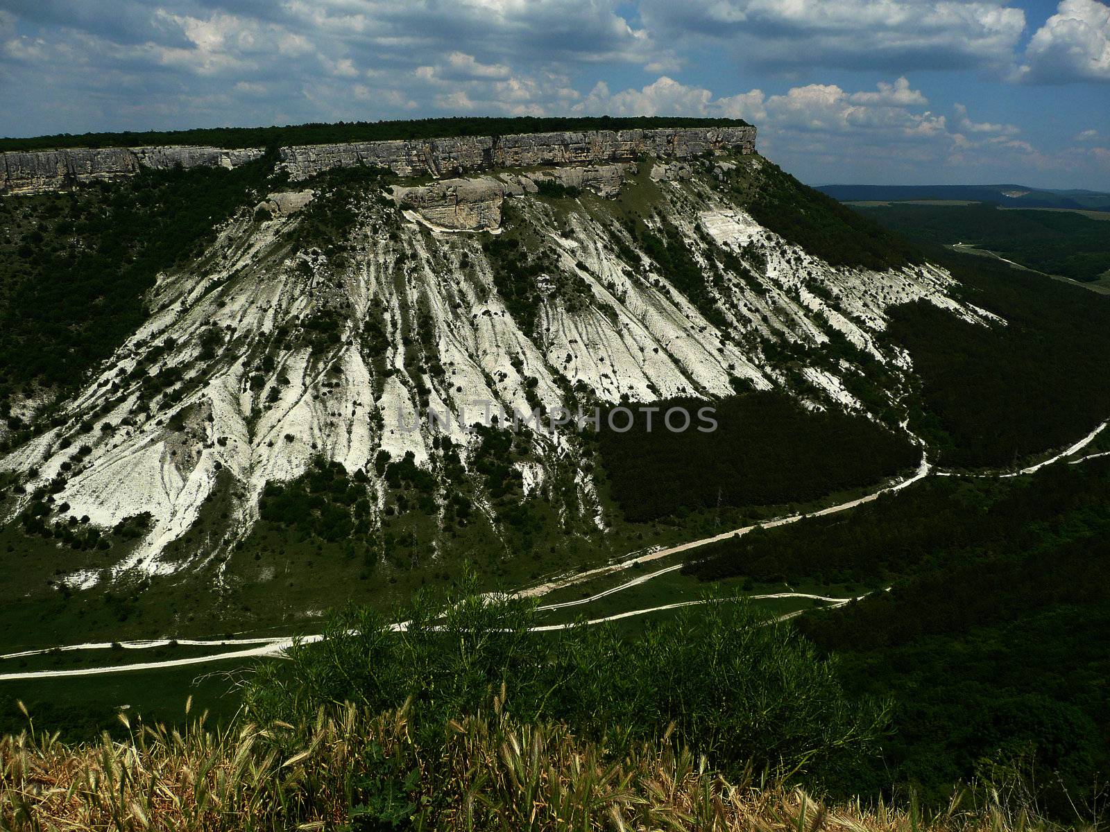 Panorama of the caves, Chufut-Kale, Crimea, Ukraine