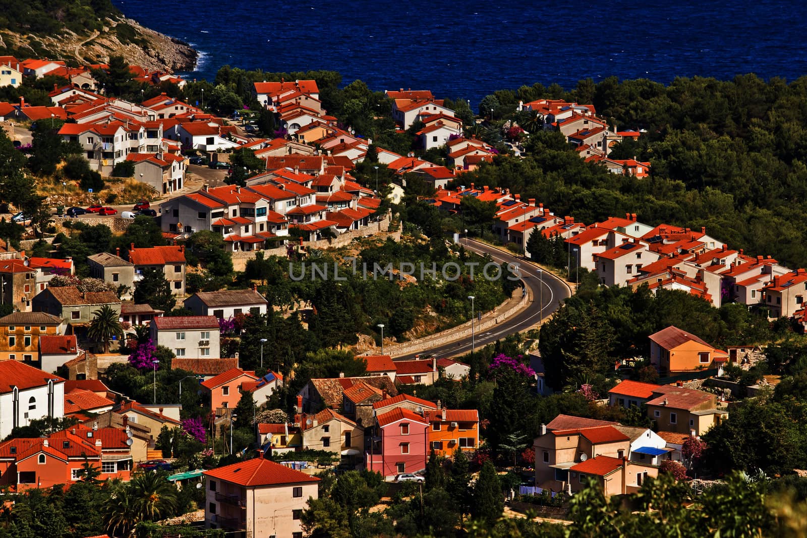 Mediterranean style houses by the sea, Island of Mali Losinj, Croatia