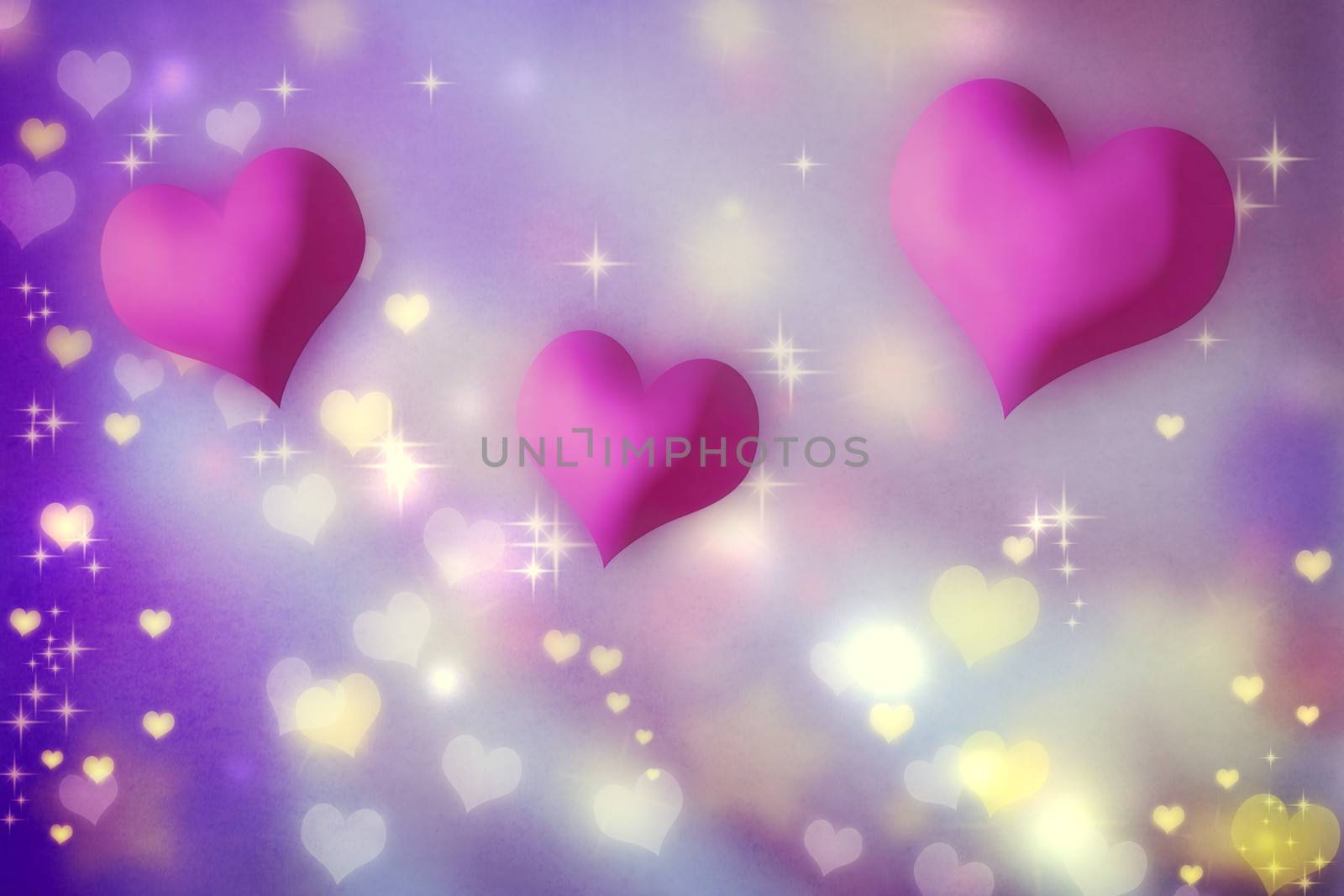 Pink hearts on purple background by melpomene