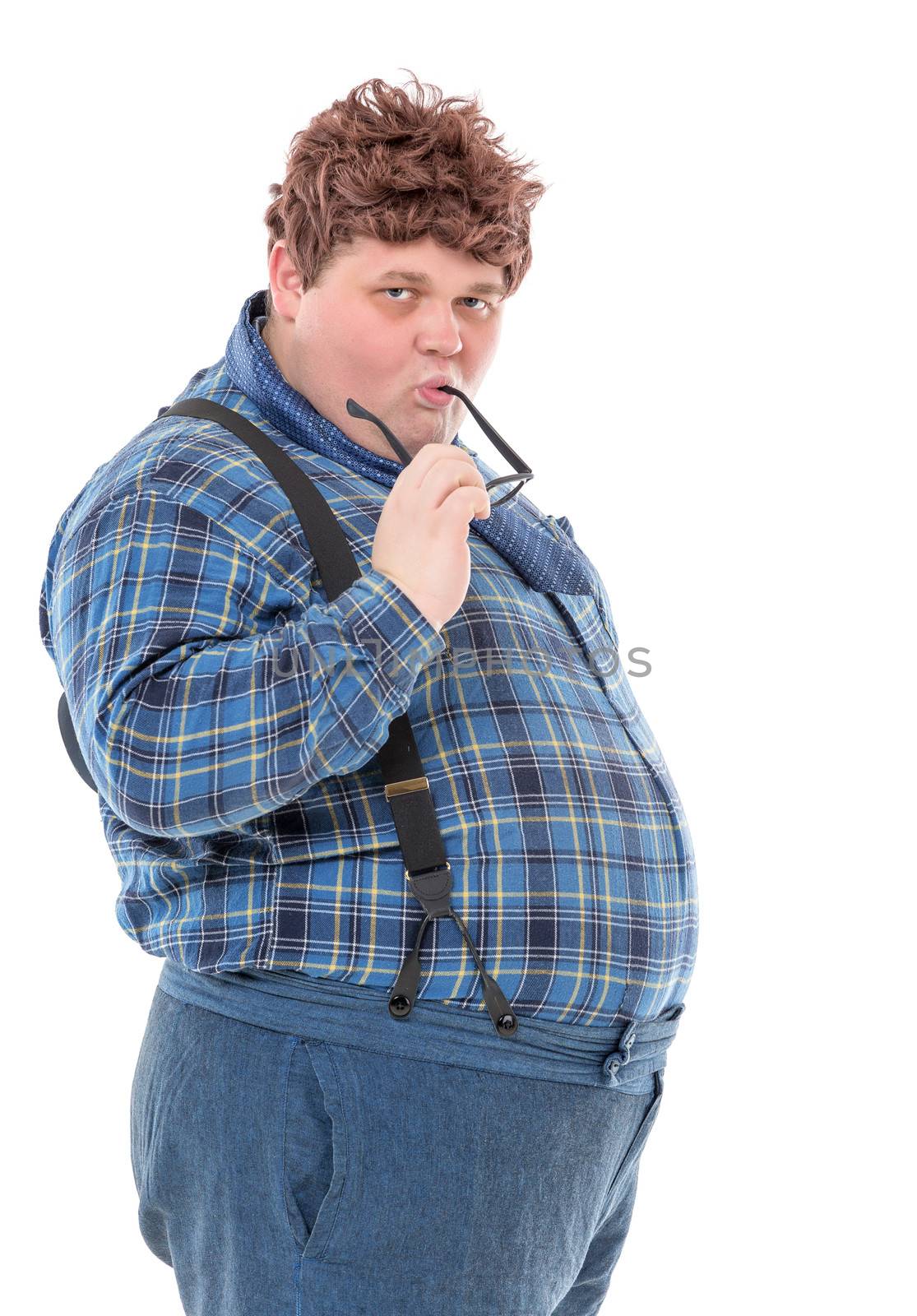 Overweight obese young man by Discovod