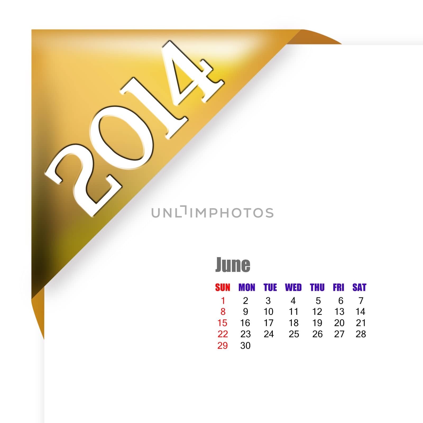 June of 2014 calendar 