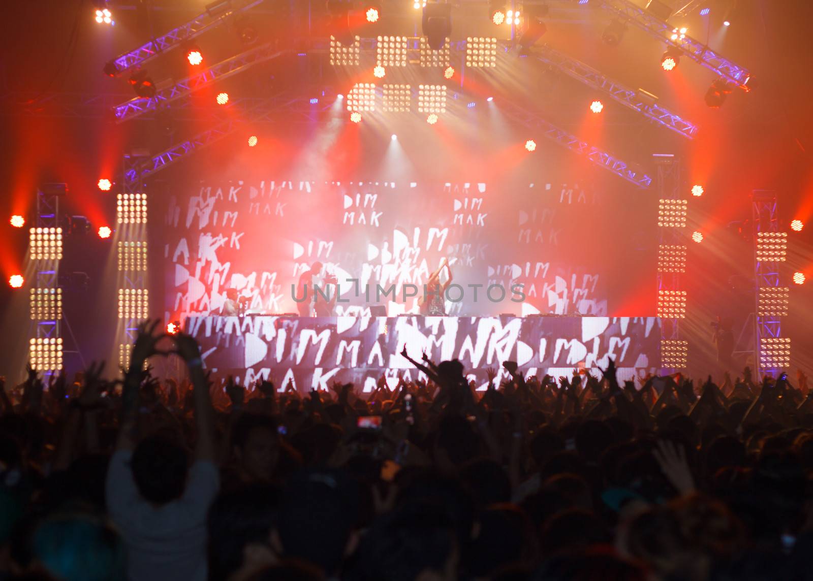 BANGKOK - DECEMBER 9 : STEVE AOKI  show at  808 FESTIVAL 2013, a super-charged international beat buffet that is set to rock the ears dancing feet of Bangkok, Thailand.