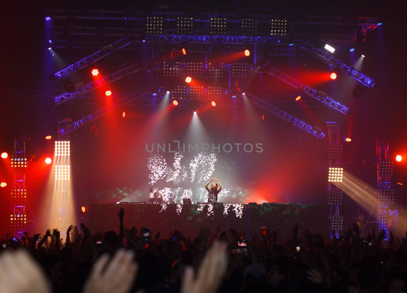 BANGKOK - DECEMBER 9 : STEVE AOKI  show at  808 FESTIVAL 2013, a super-charged international beat buffet that is set to rock the ears dancing feet of Bangkok, Thailand.