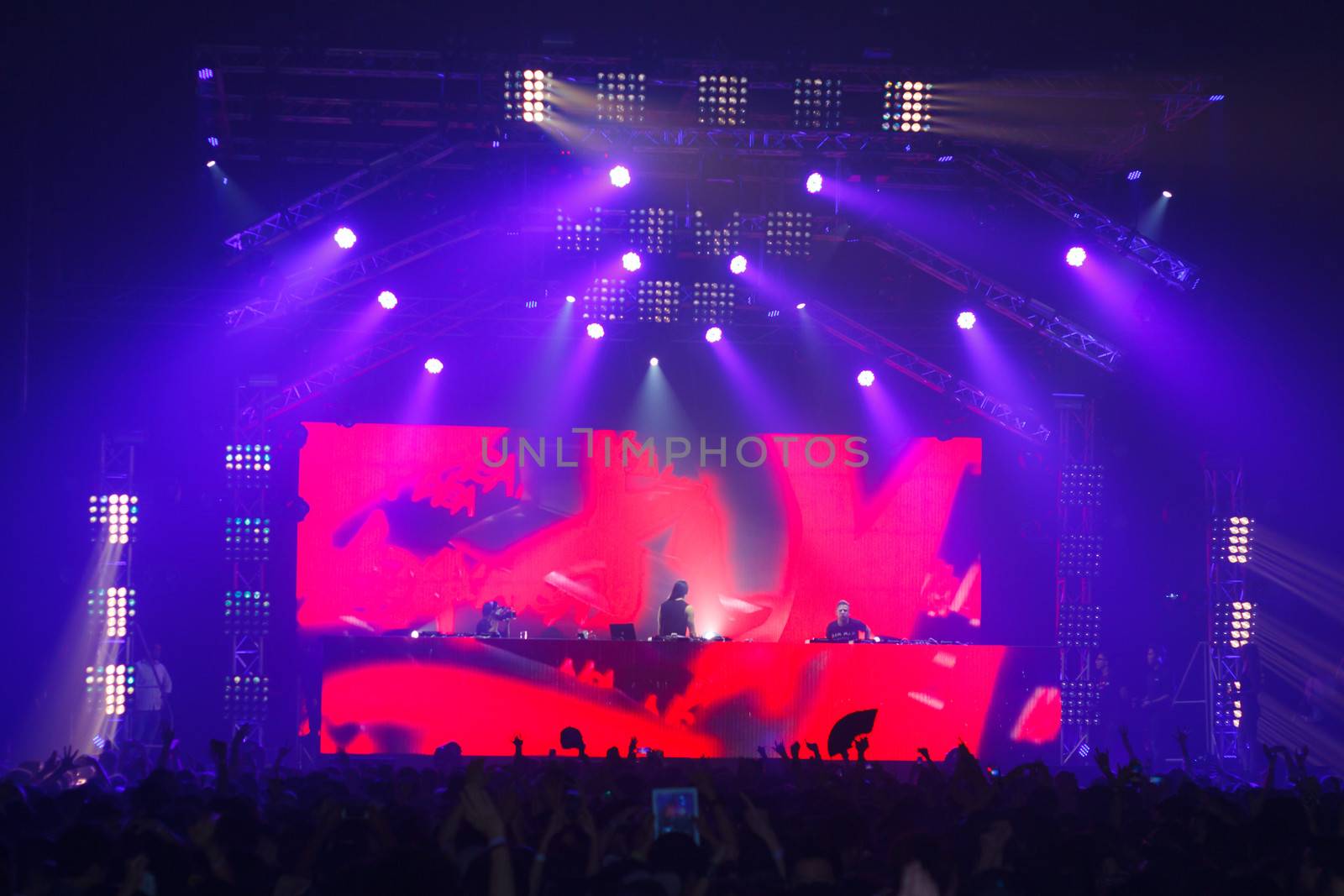 BANGKOK - DECEMBER 9 : STEVE AOKI  show at  808 FESTIVAL 2013, a super-charged international beat buffet that is set to rock the ears dancing feet of Bangkok, Thailand.