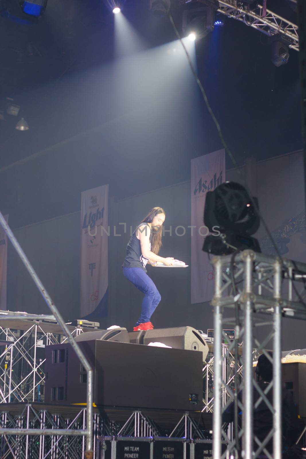 BANGKOK - DECEMBER 9 : STEVE AOKI  show at  808 FESTIVAL 2013, a super-charged international beat buffet that is set to rock the ears dancing feet of Bangkok, Thailand.