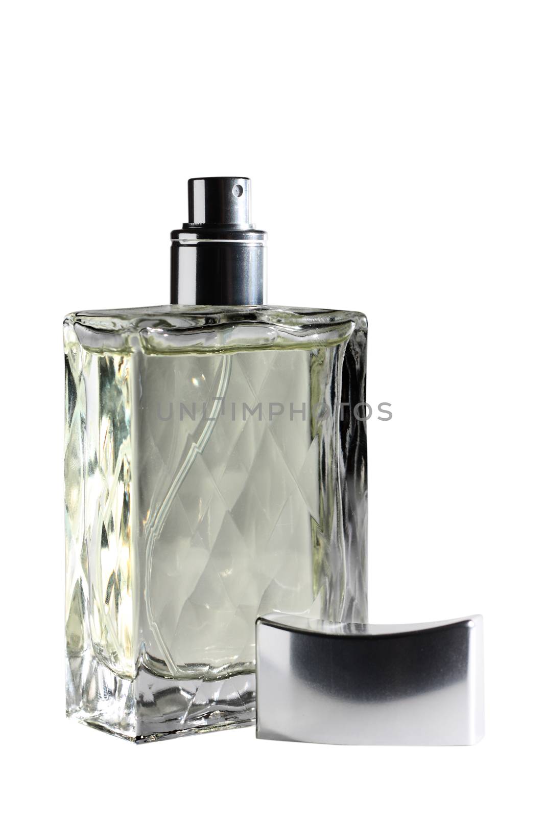 A bottlle of perfume isolated on the white