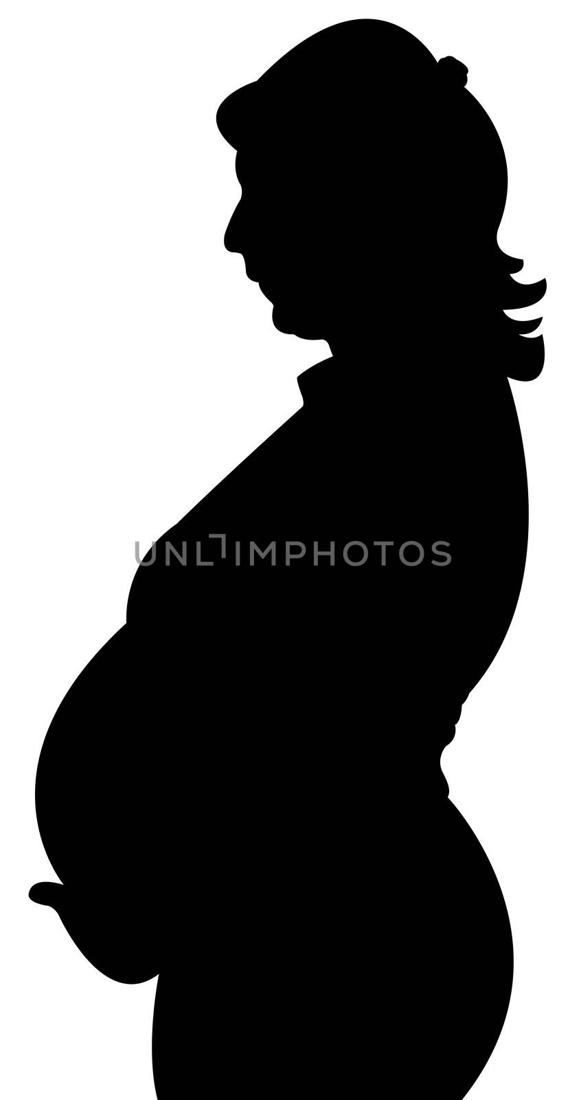silhouette of a pregnant woman, vector by Dr.G