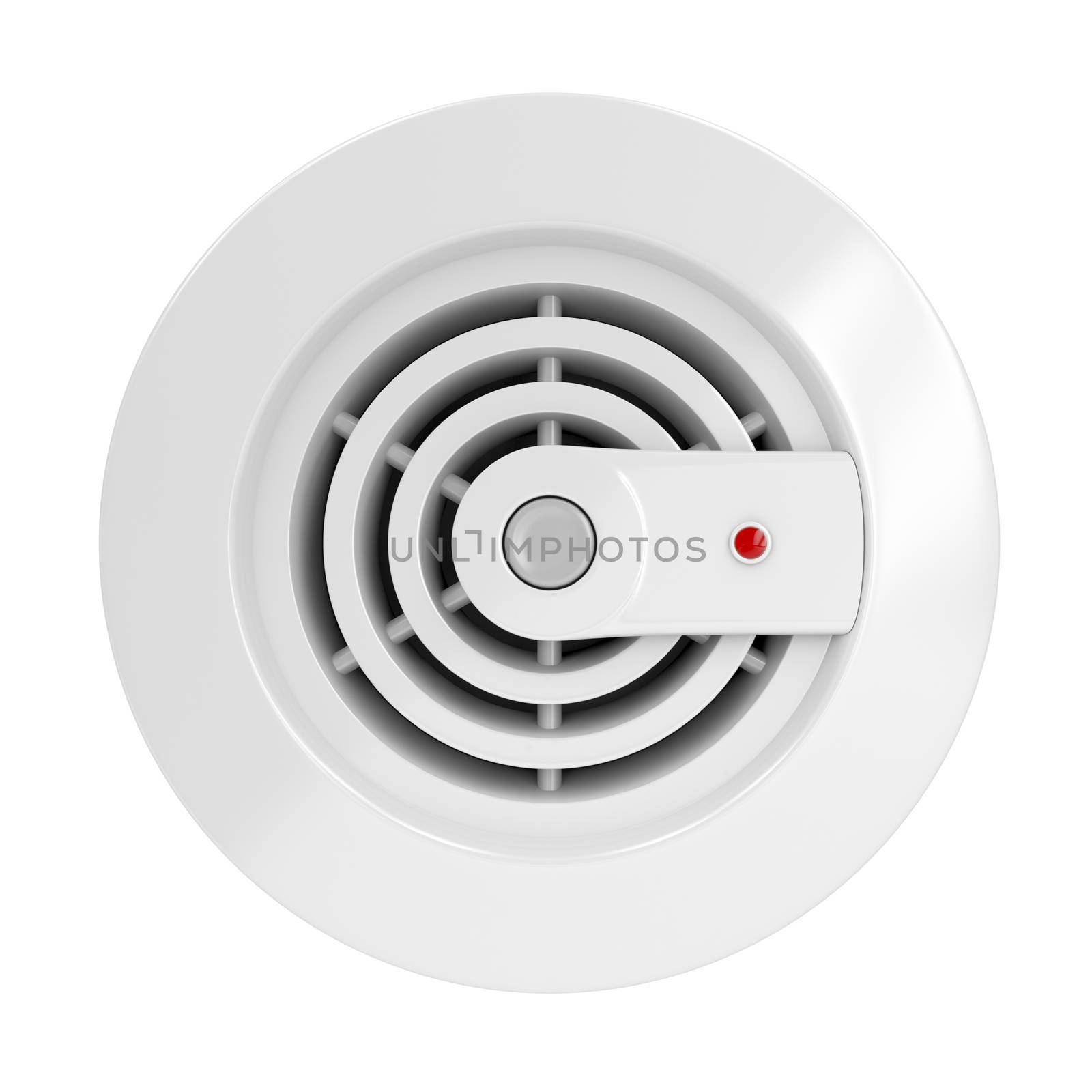 Smoke and fire detector isolated on white