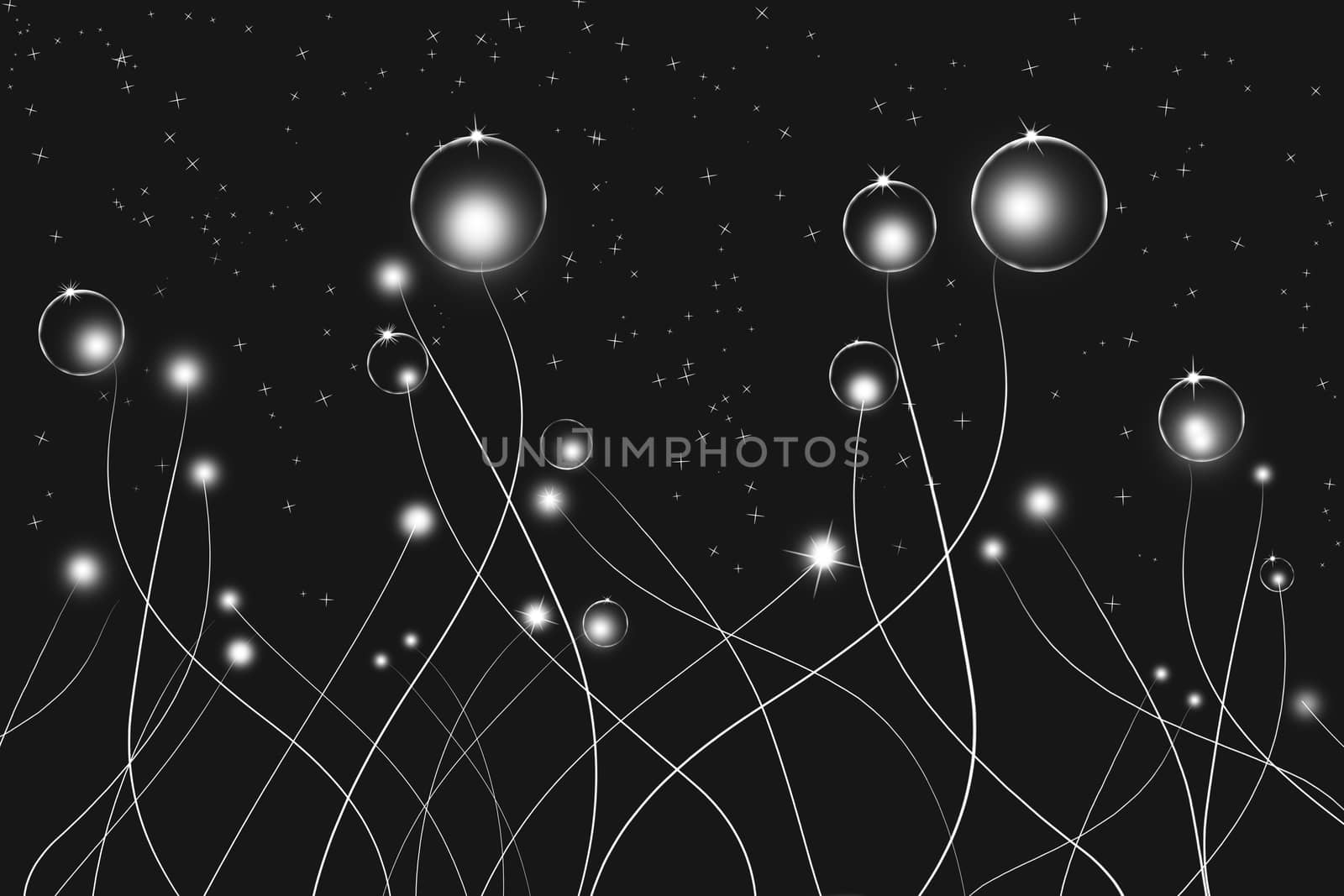 abstract lines and glitter on black background