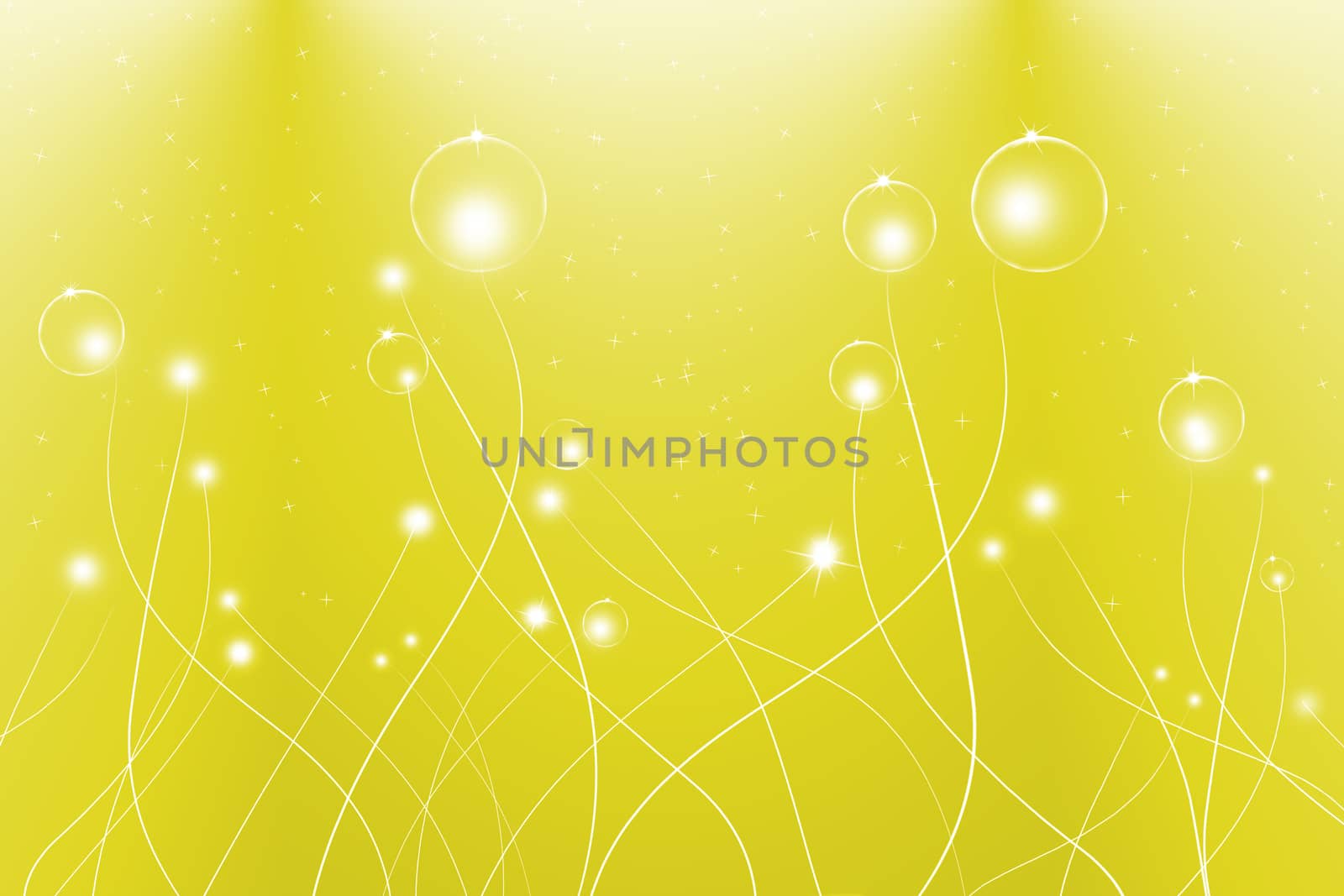 abstract lines and glowing on yellow background