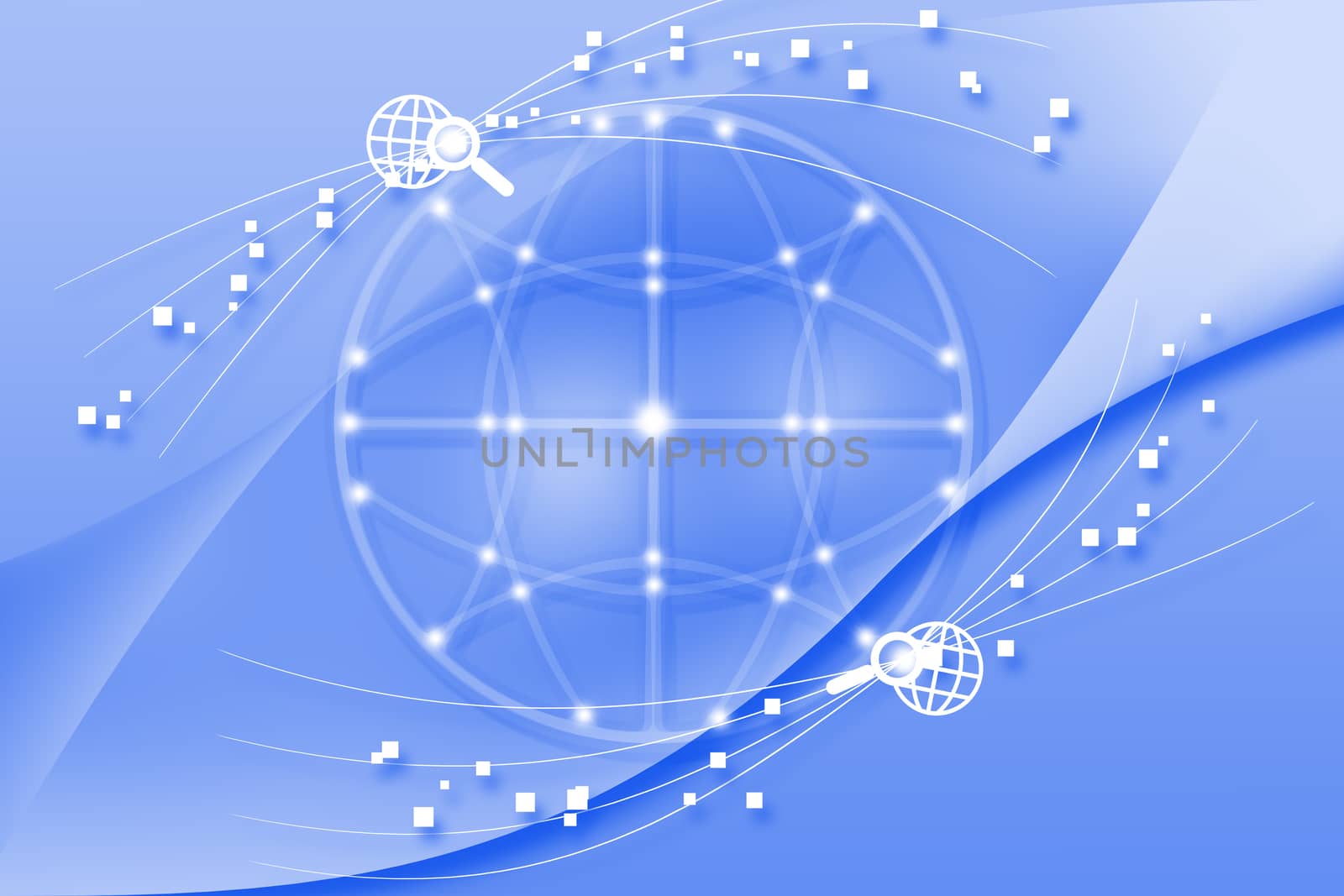Concept of global business soft blue background