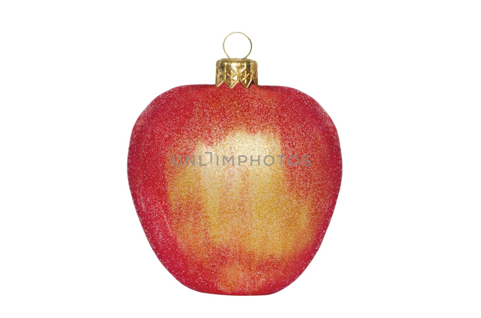 Christmas toy Apple isolated on white background