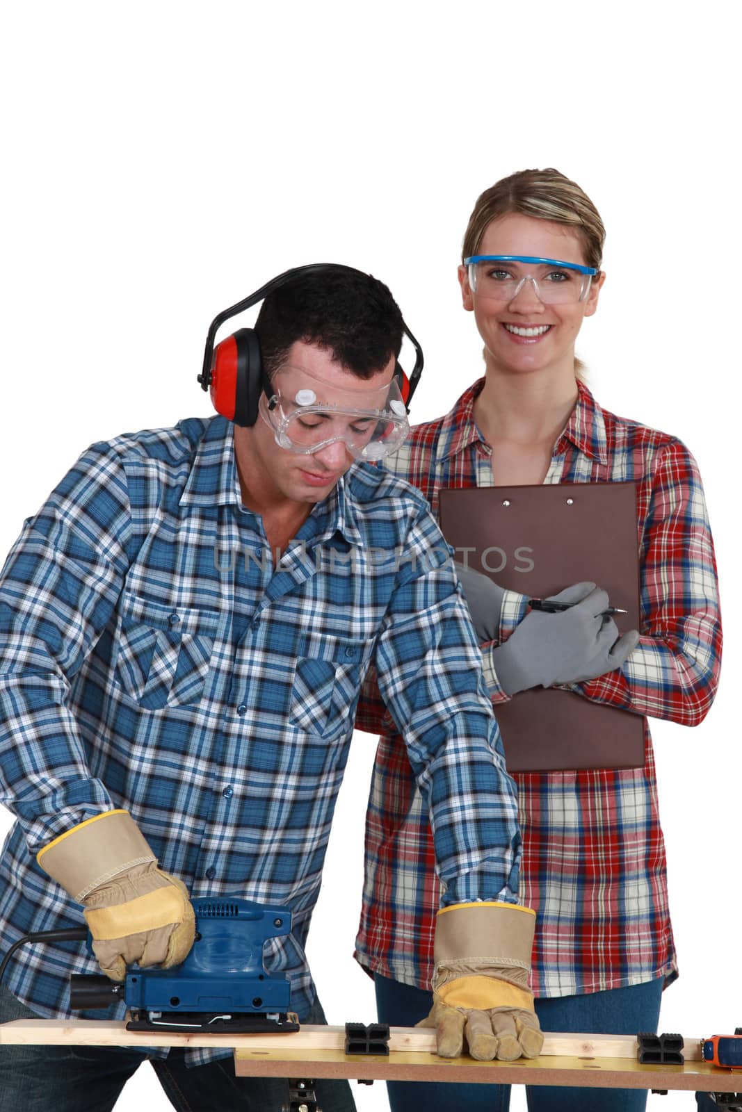 male and female joiners working together