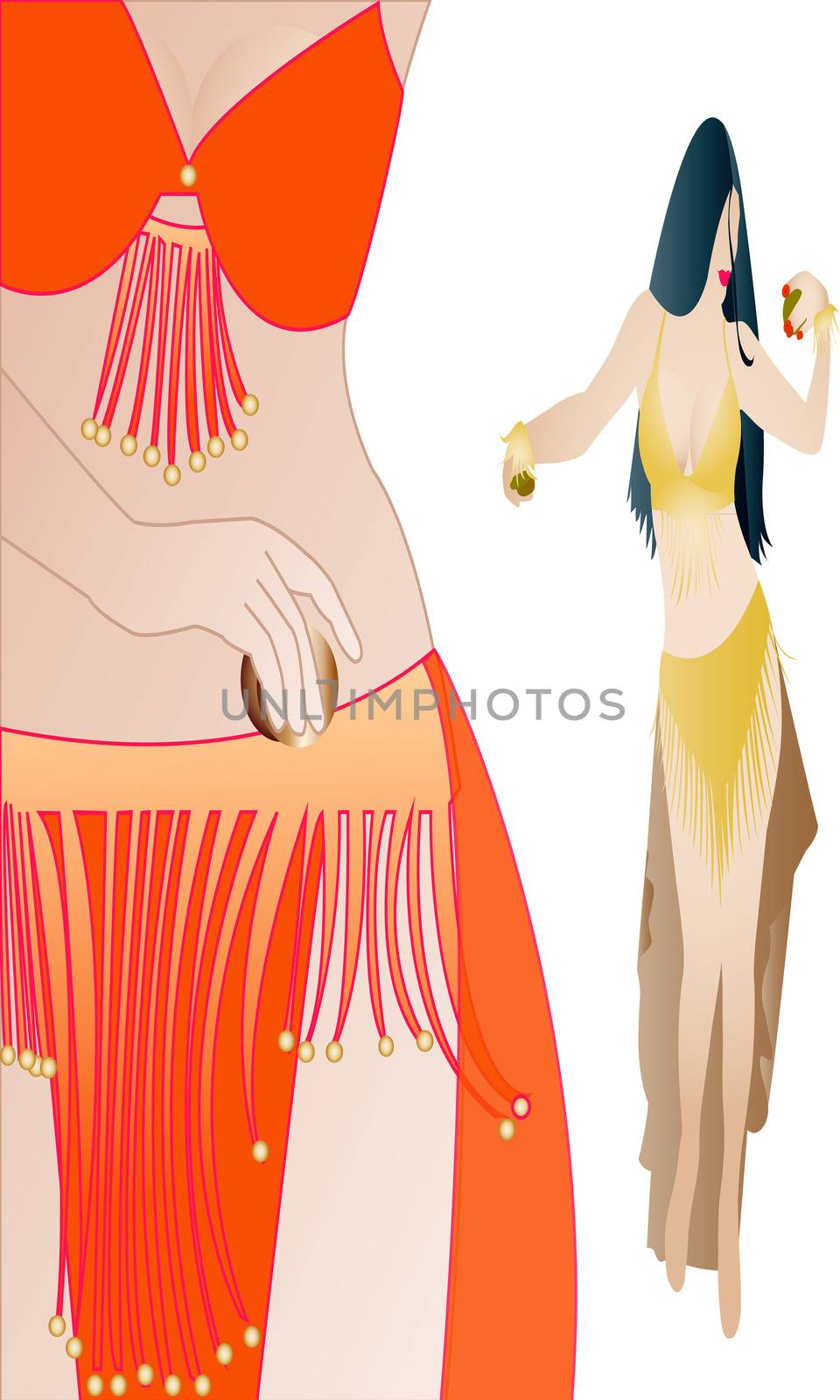 belly dancer portrait vector by Dr.G