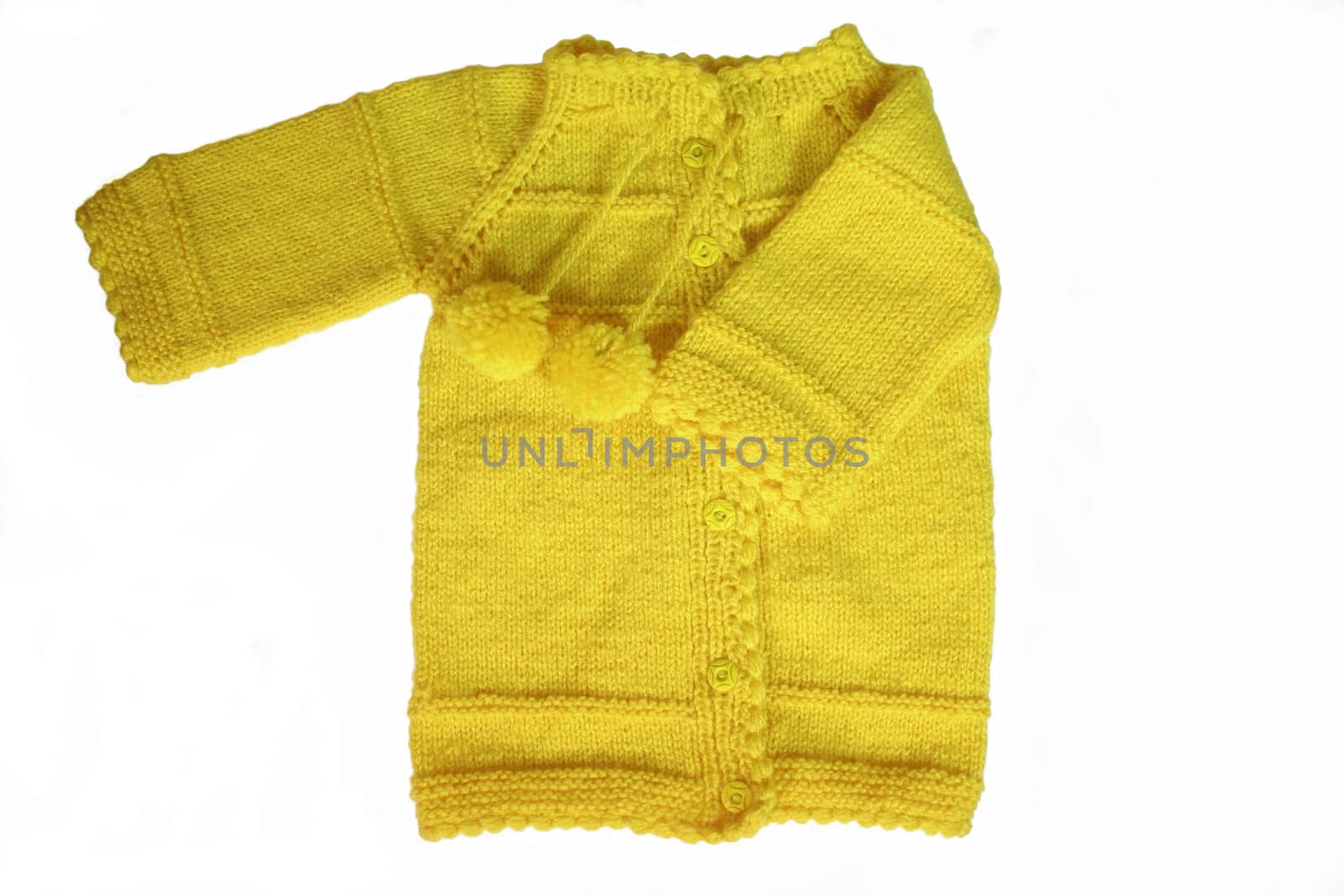 yellow color handmade baby cardigan