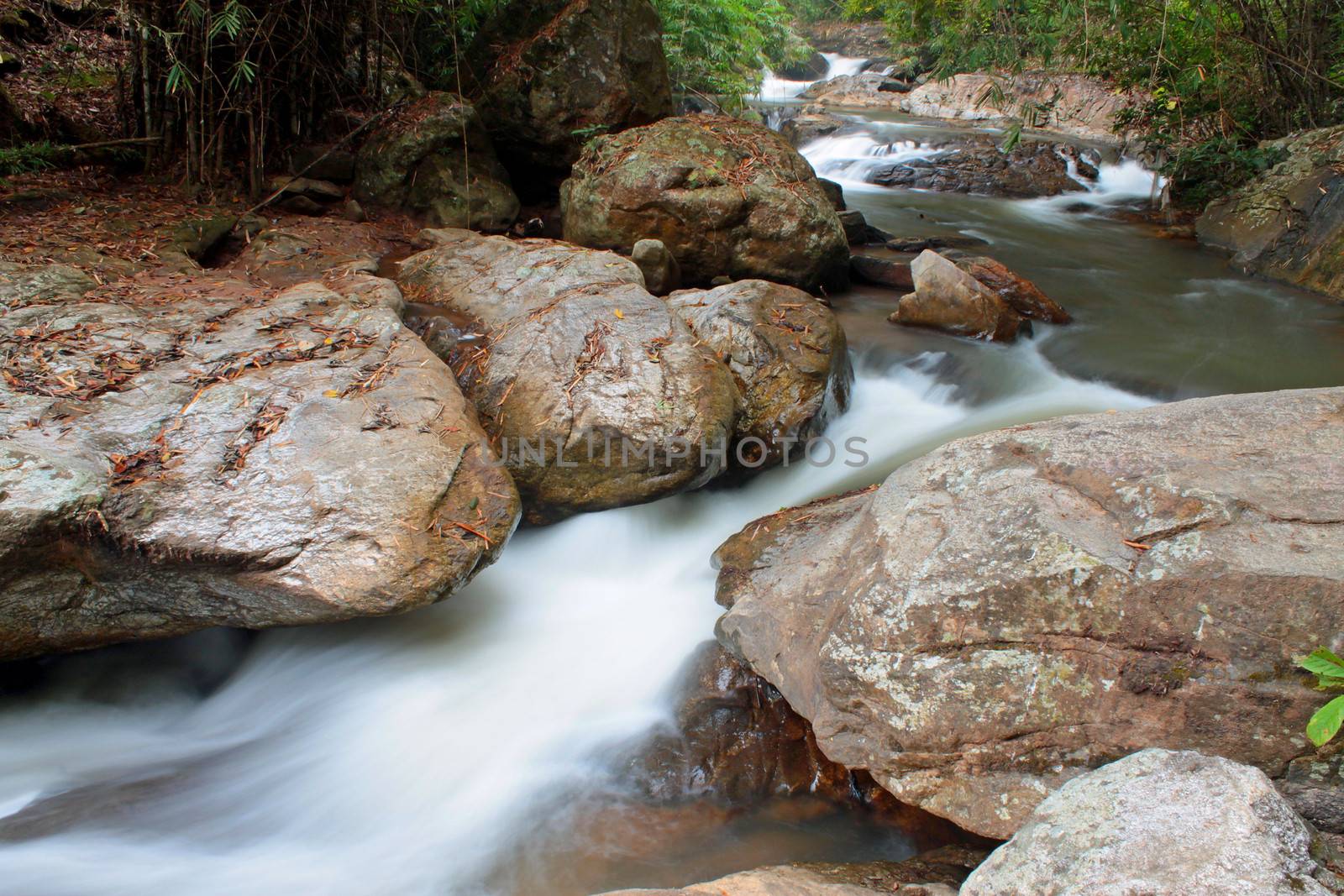 Waterfall in The forest at Chiang Mai , Thailand